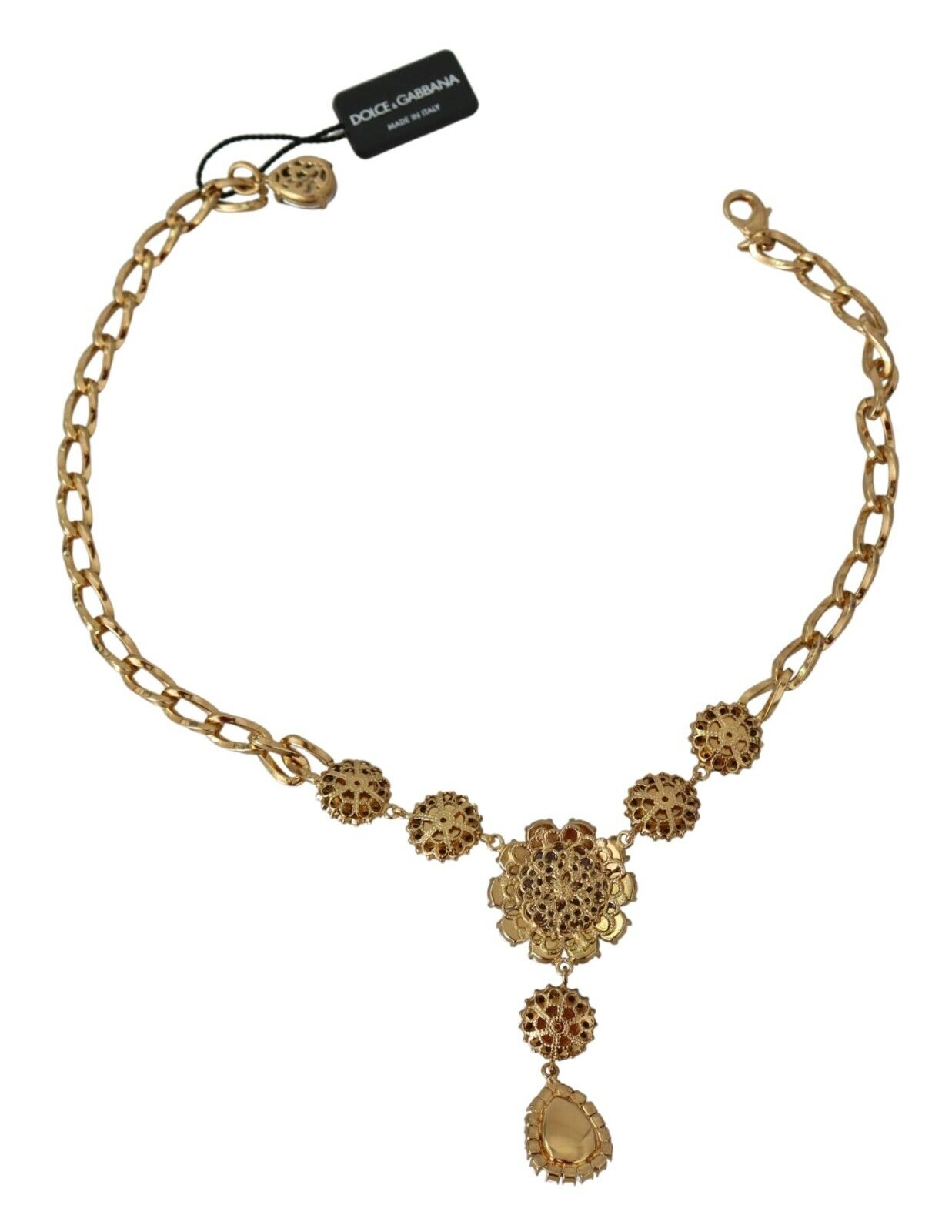 Dolce & Gabbana  Gold-Tone Flower Pendant Necklace