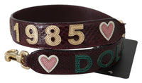 Dolce  Gabbana Bordeaux Exotic Skin Leather Belt Shoulder Strap9