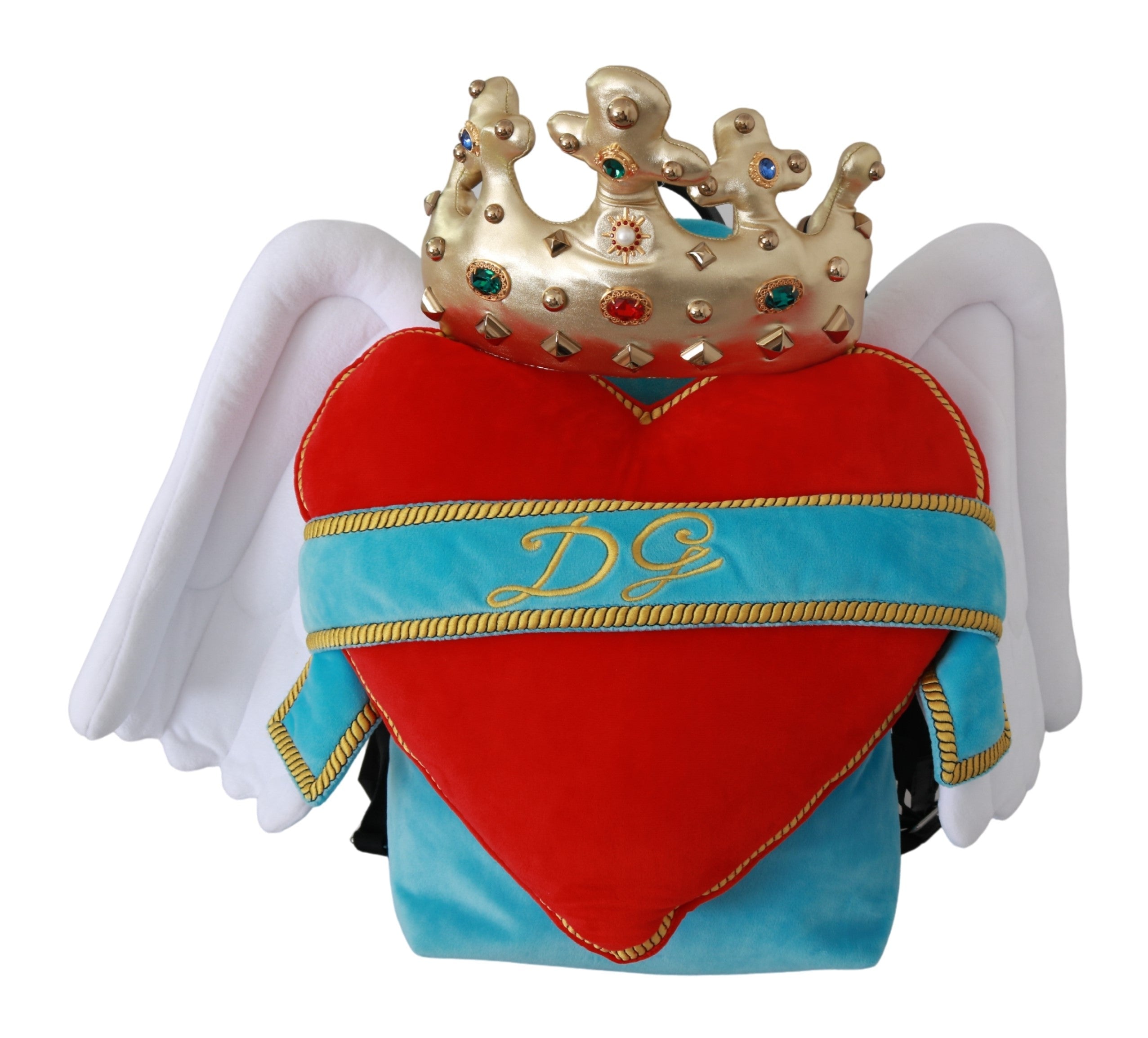 Dolce & Gabbana  Sacred Heart Plush Velvet Backpack Red