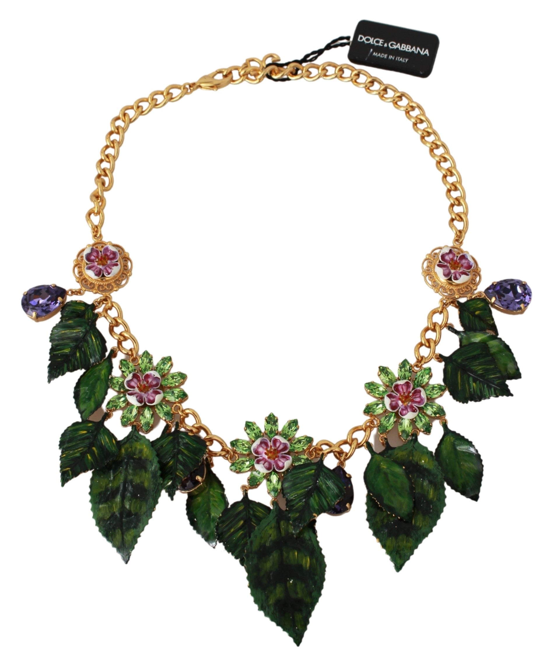 Dolce & Gabbana  Floral Statement Necklace - Green