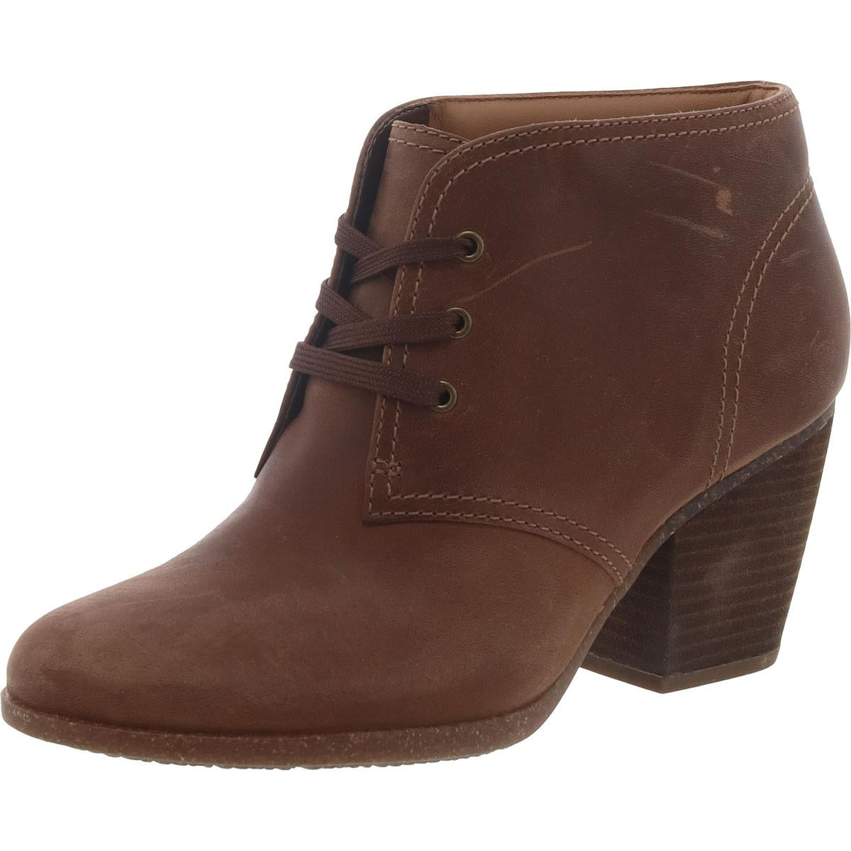 Bergen Lace Womens Leather Distressed Ankle Boots