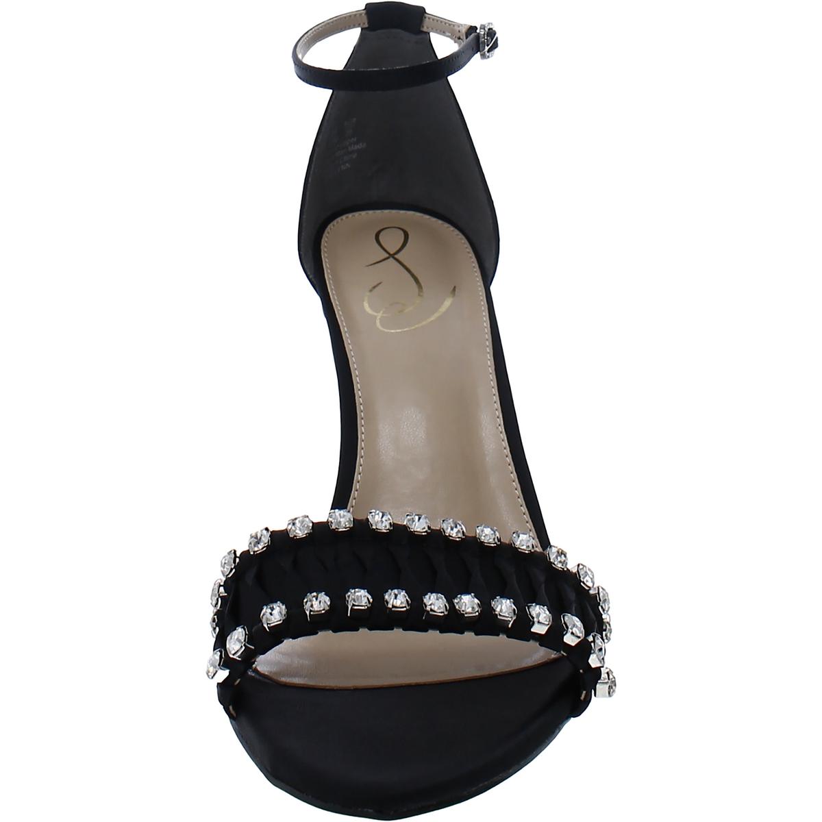 Evelynn Womens Embellished Ankle Strap Heels