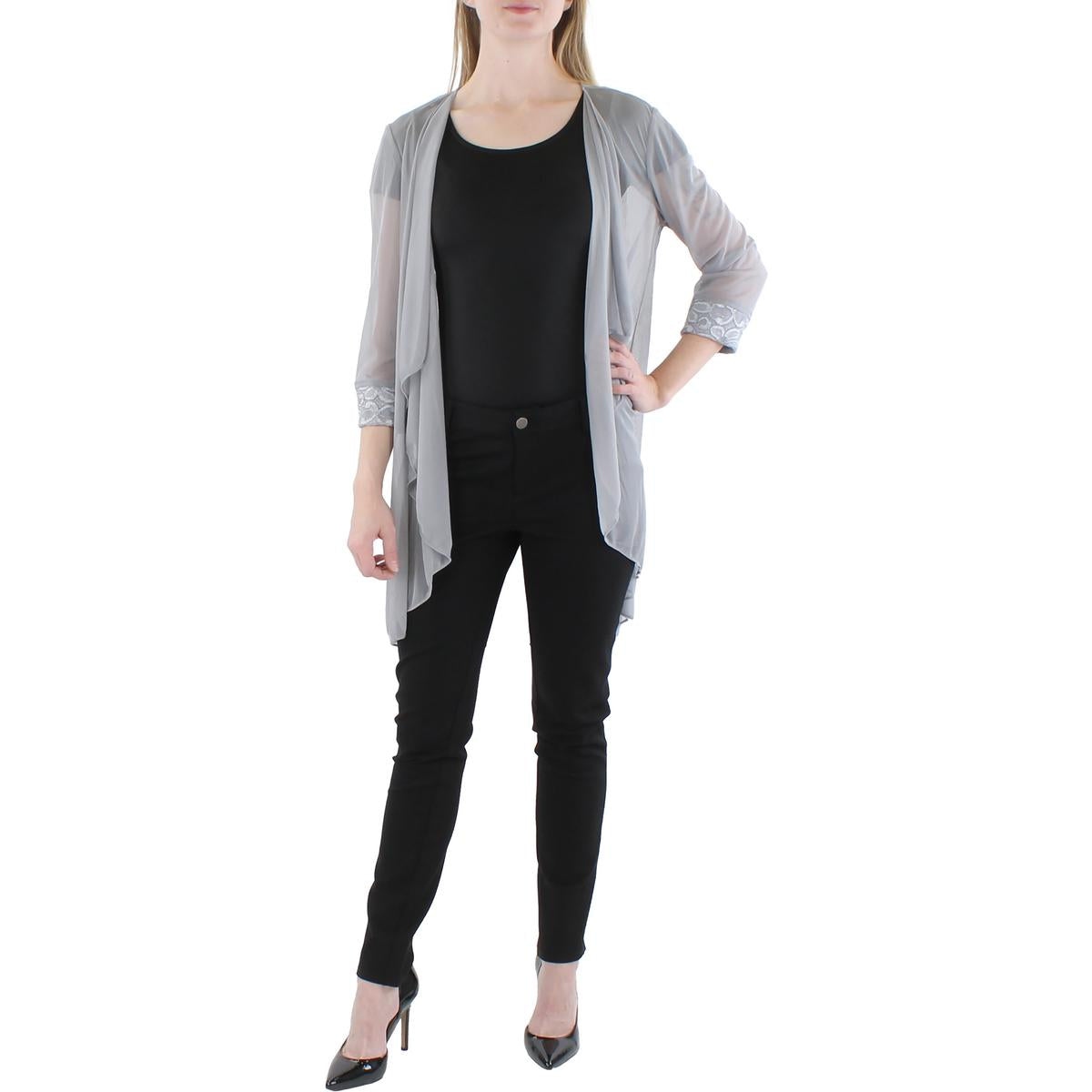 Womens Mesh Sheer Duster Blazer