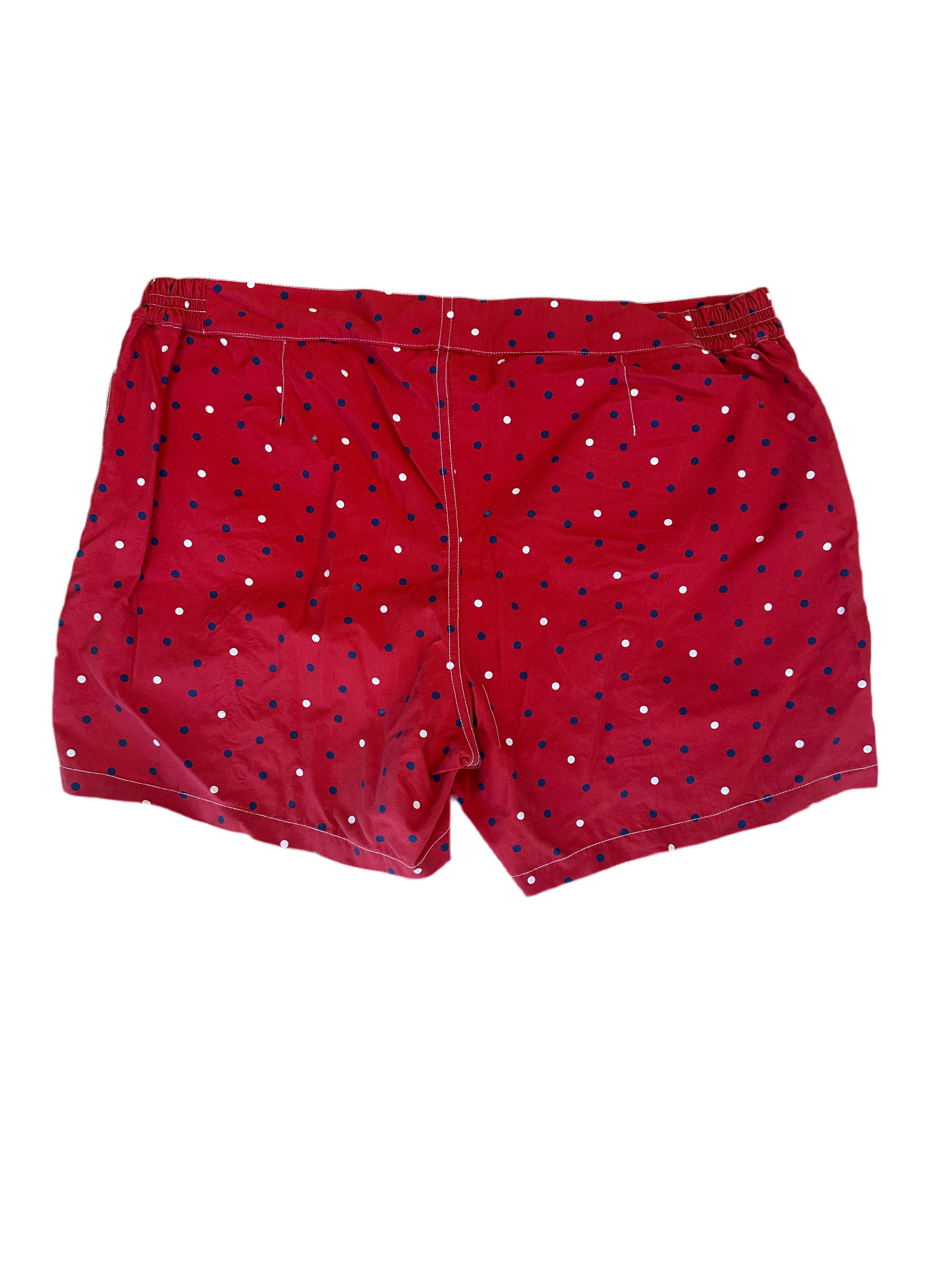 Isaia Mens Red White Blue Dotted Waist Strap Swim Trunk2