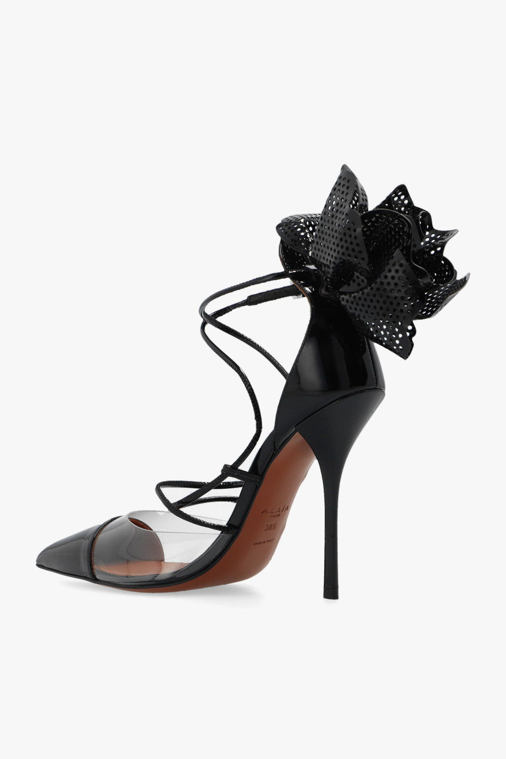 Alaia New Black Pumps Shoes With Decorative Floral AppliquÃ©5