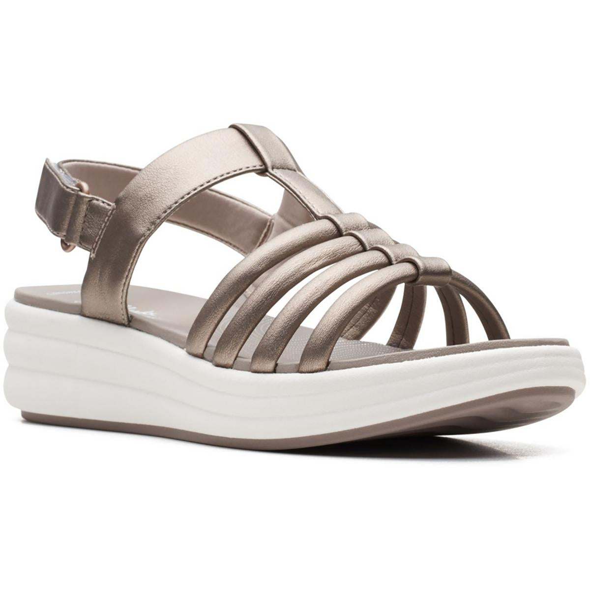 Drift Ease Womens Faux Leather Caged Sport Sandals