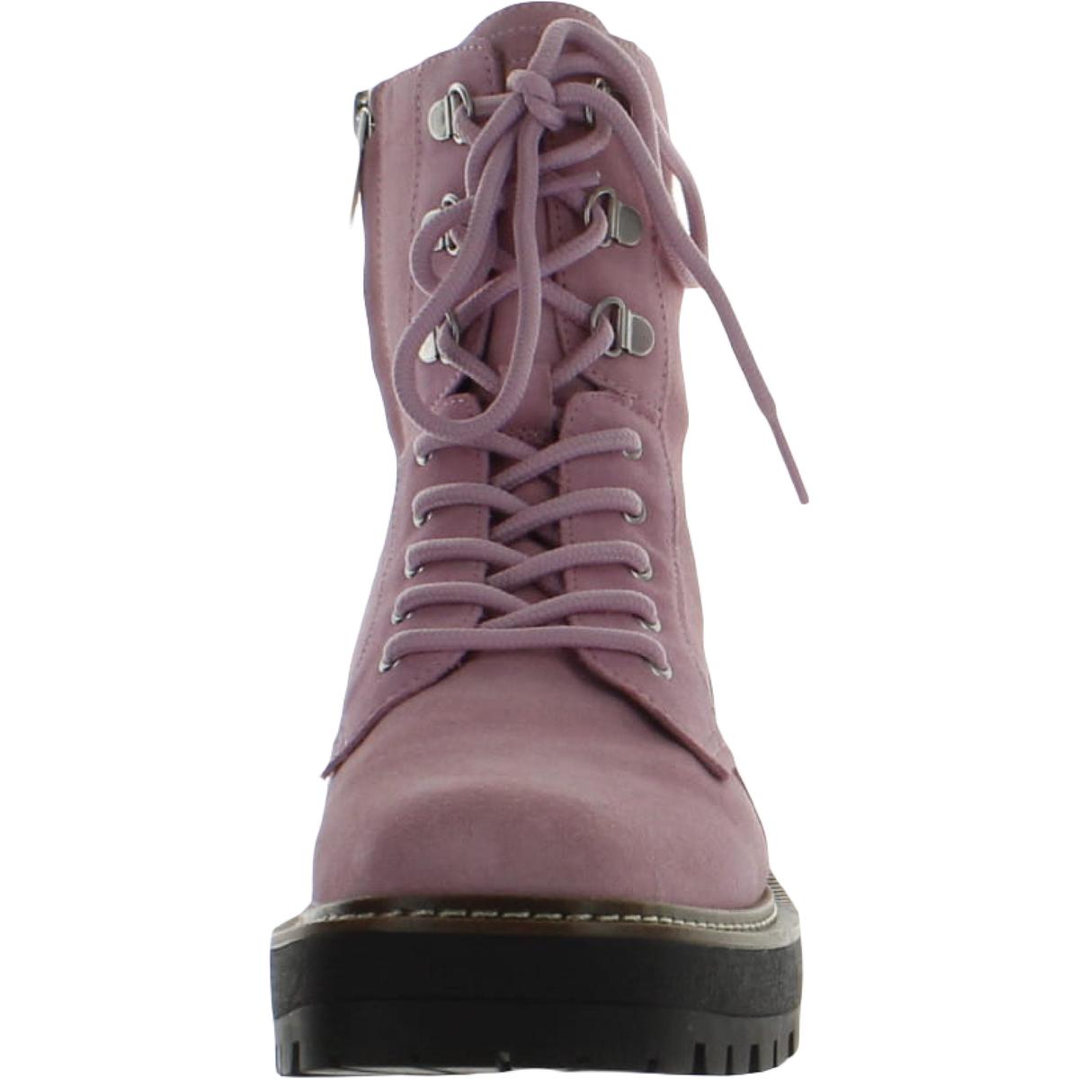 Lue Womens Lugged Sole Combat & Lace-up Boots