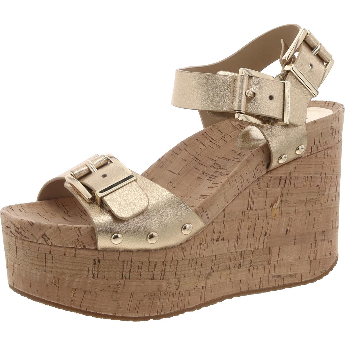 Colby Wedge Womens Leather Slip On Wedge Sandals