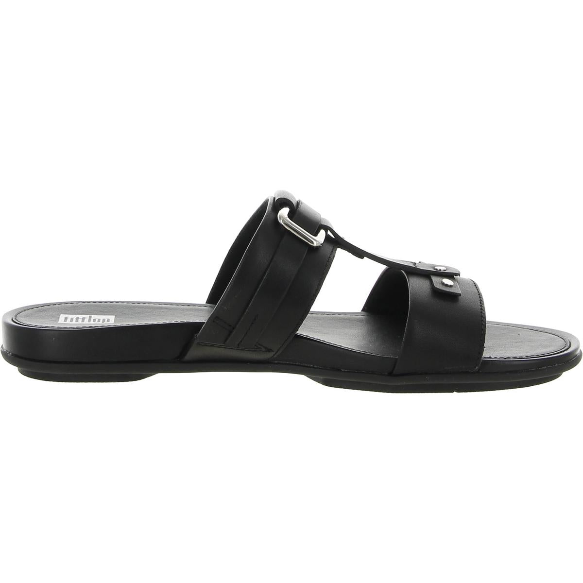 Gracie Stud Womens Leather Buckle Slide Sandals