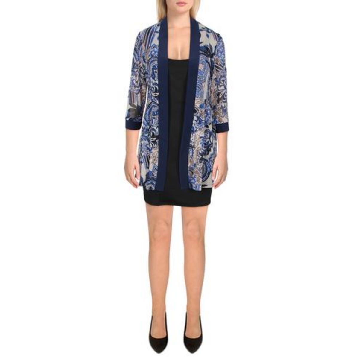 Womens Mesh Printed Duster Blazer