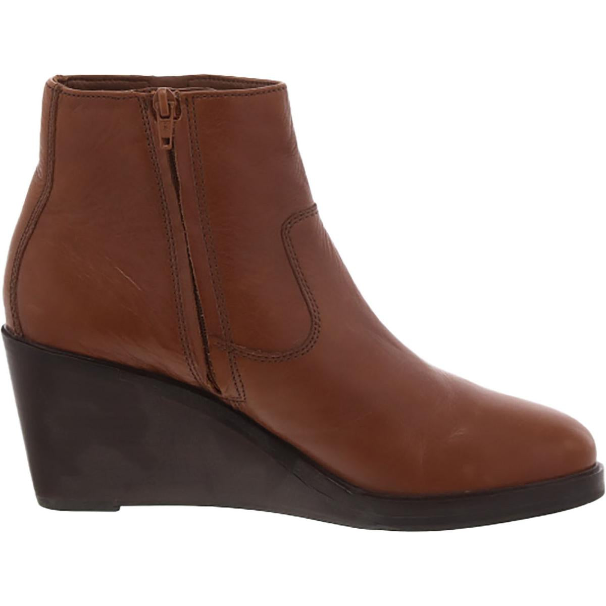 Womens Zipper Wedge Ankle Boots