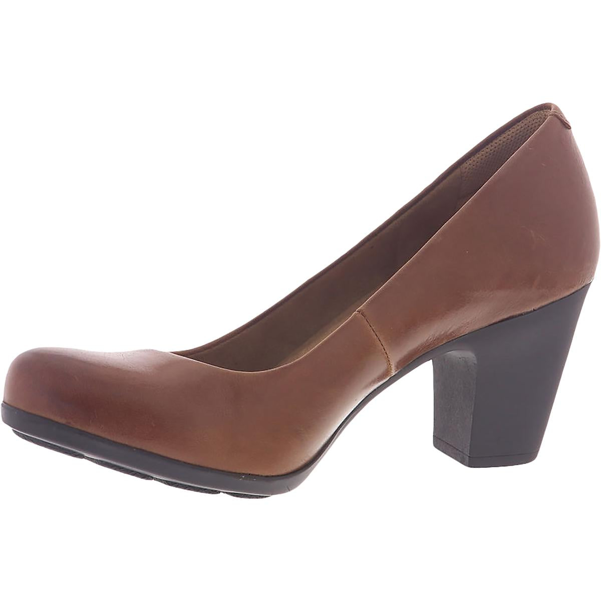 Noxi Womens Leather Block Heel Pumps