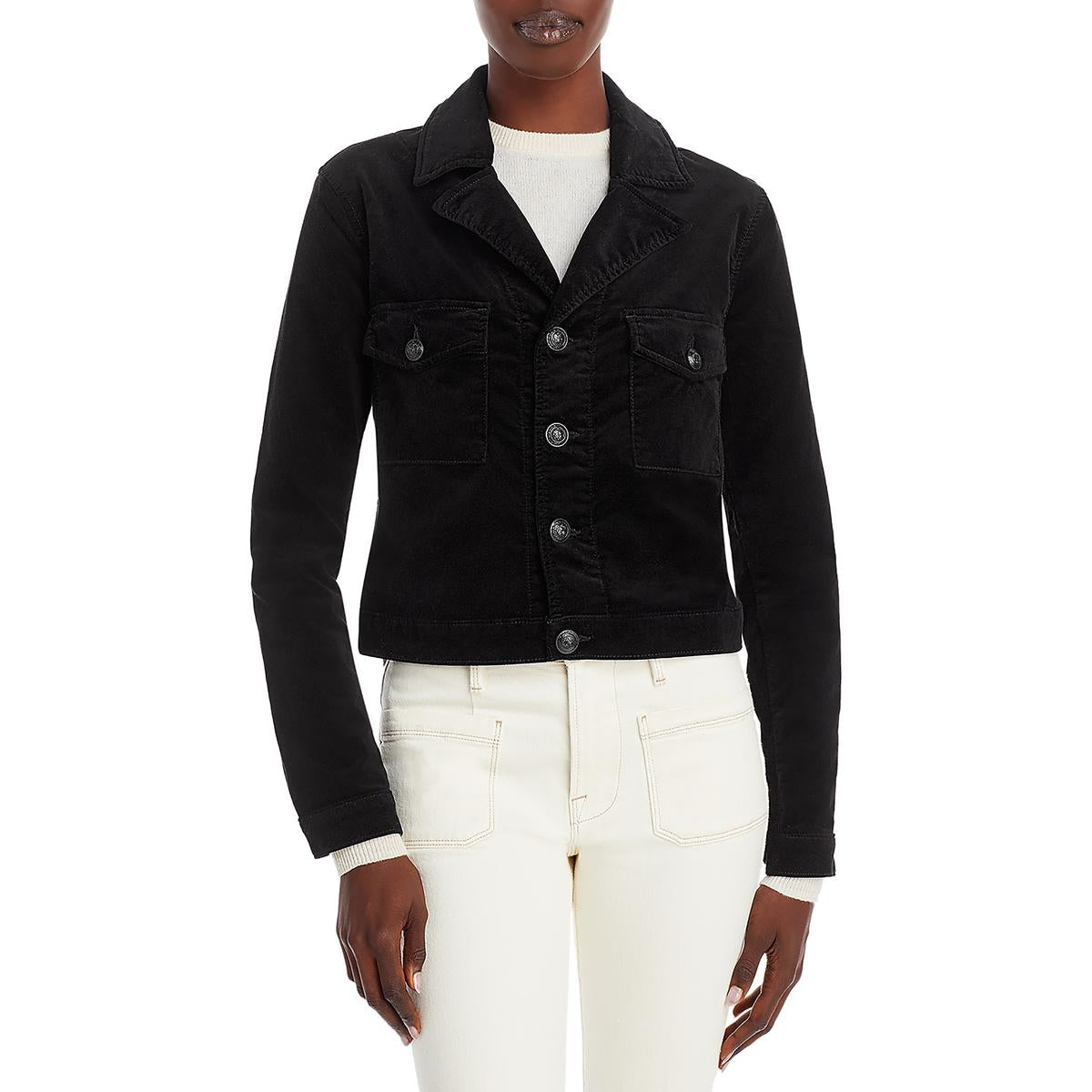 Eisenhower Womens Velvet Cropped Trucker Jacket3