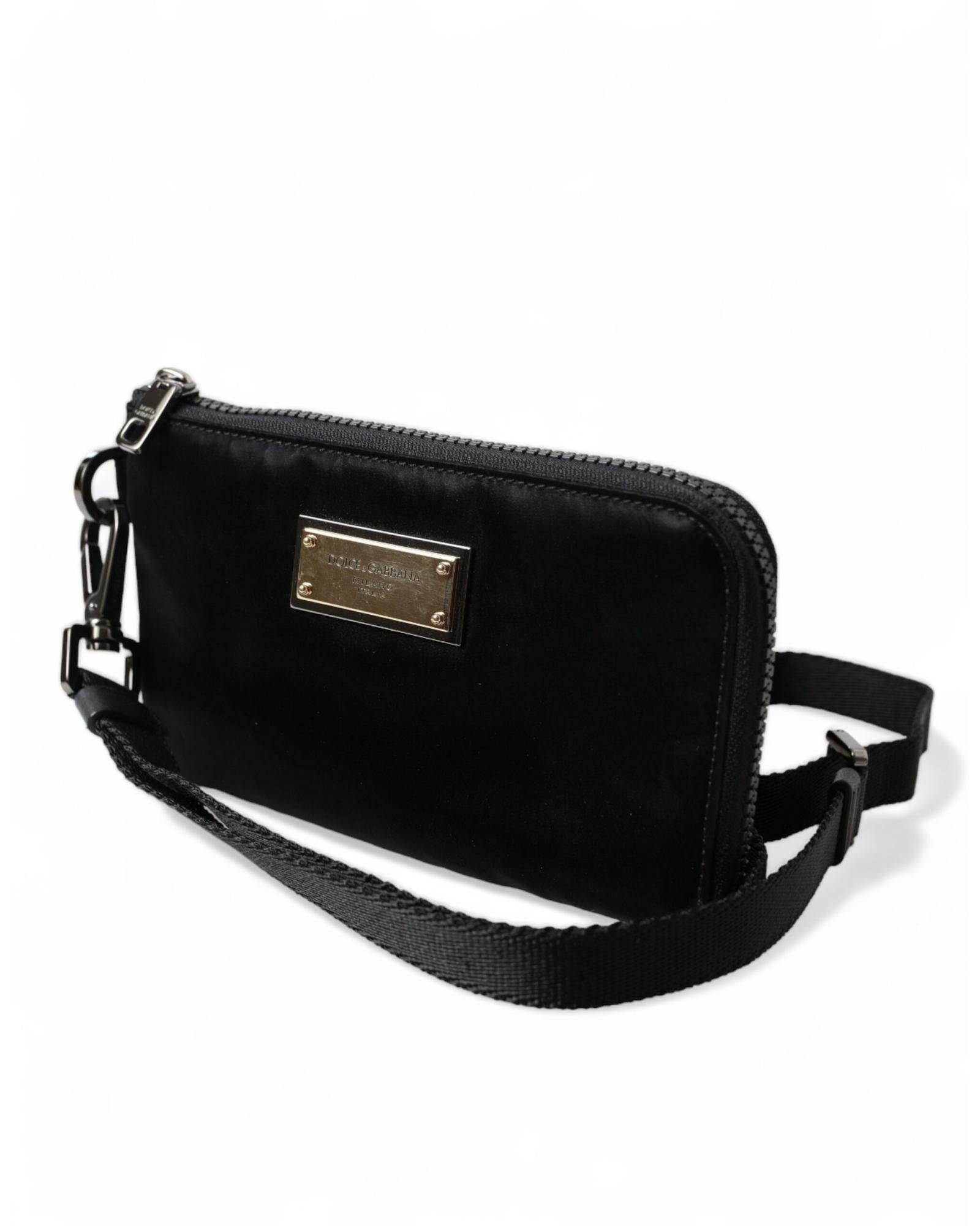 Dolce & Gabbana  Black Nylon Clutch Bag with Detachable Strap