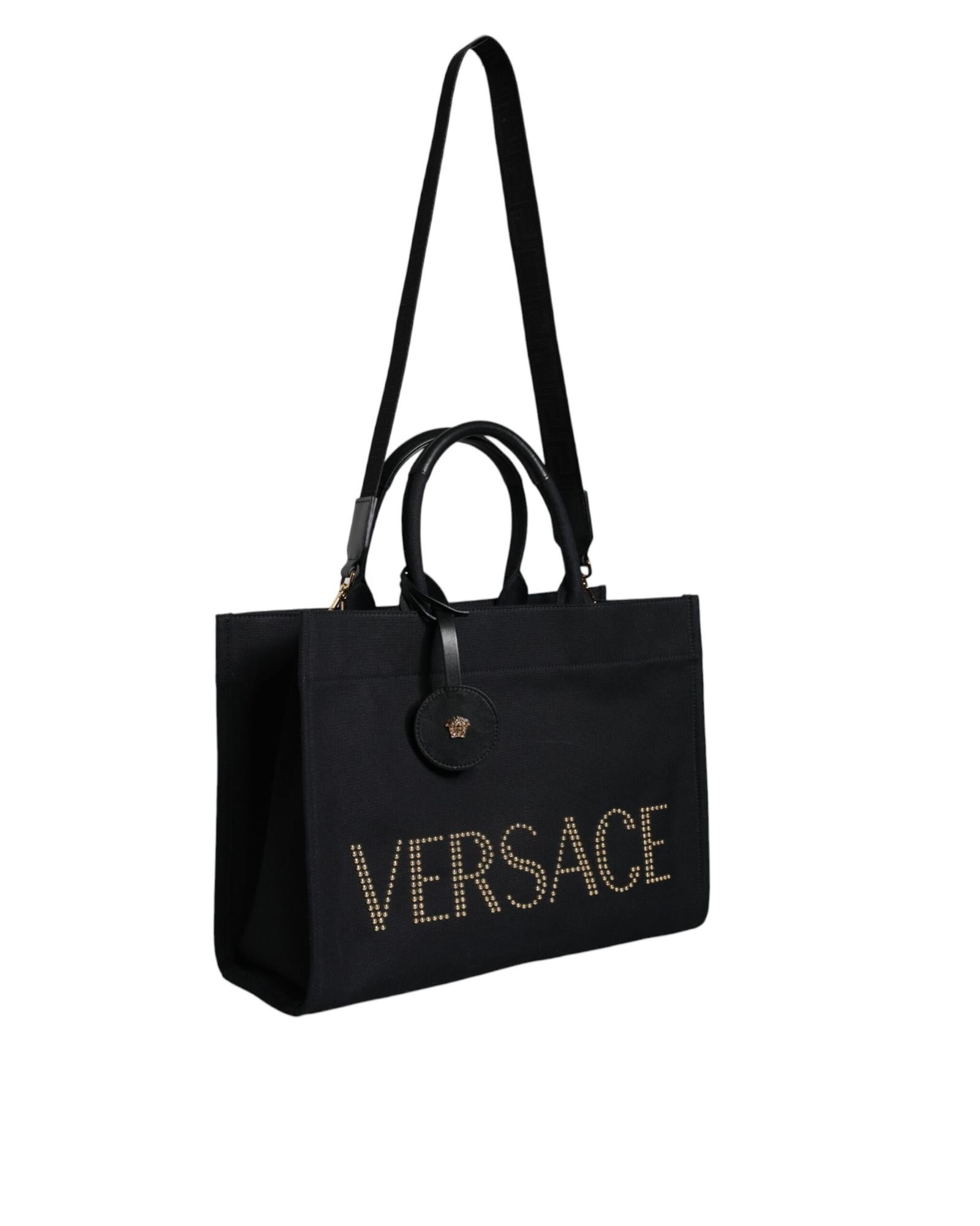 Versace  Jeans Couture Studded Tote Bag in Black