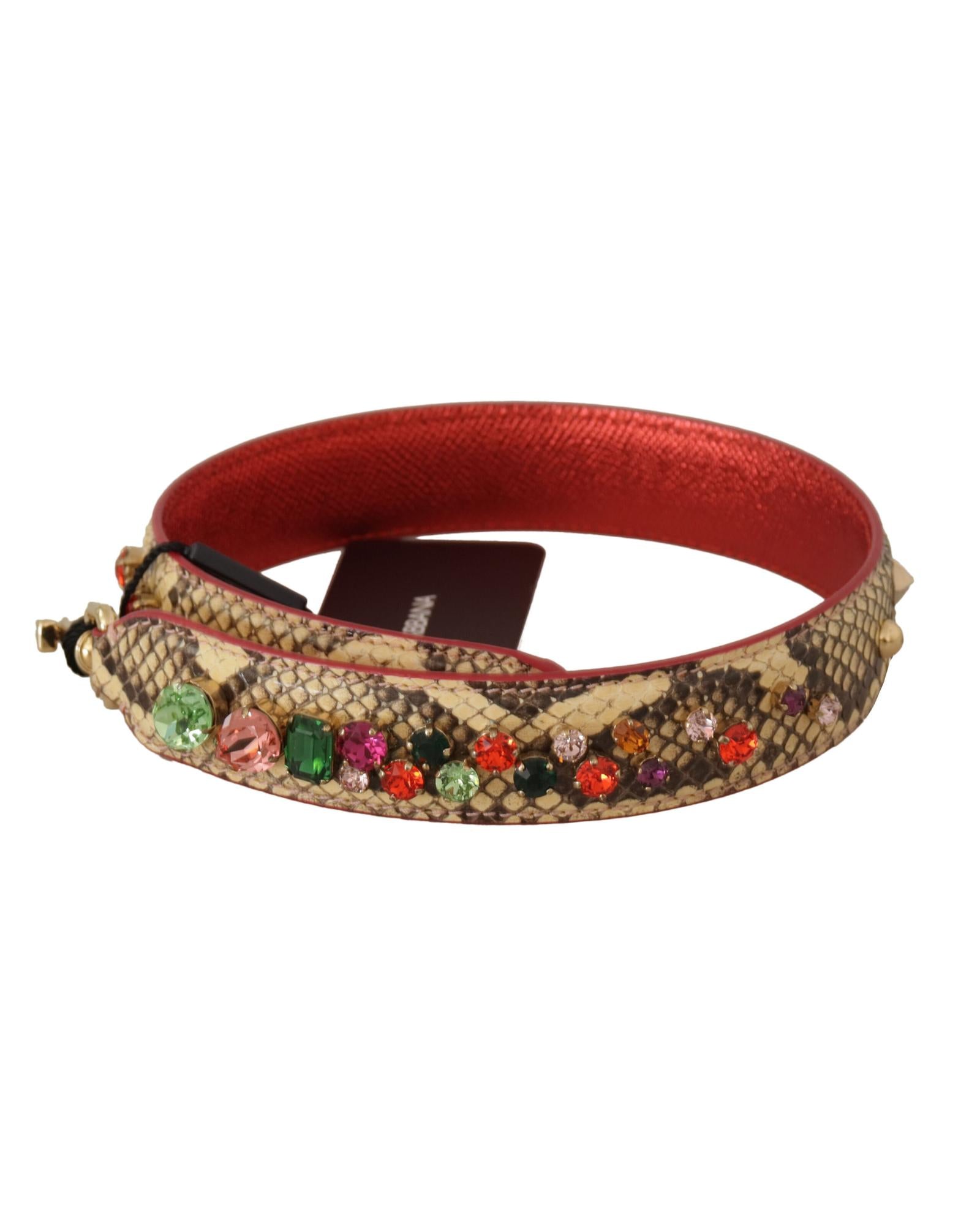 Dolce & Gabbana Exotic Leather Crystals Shoulder Strap