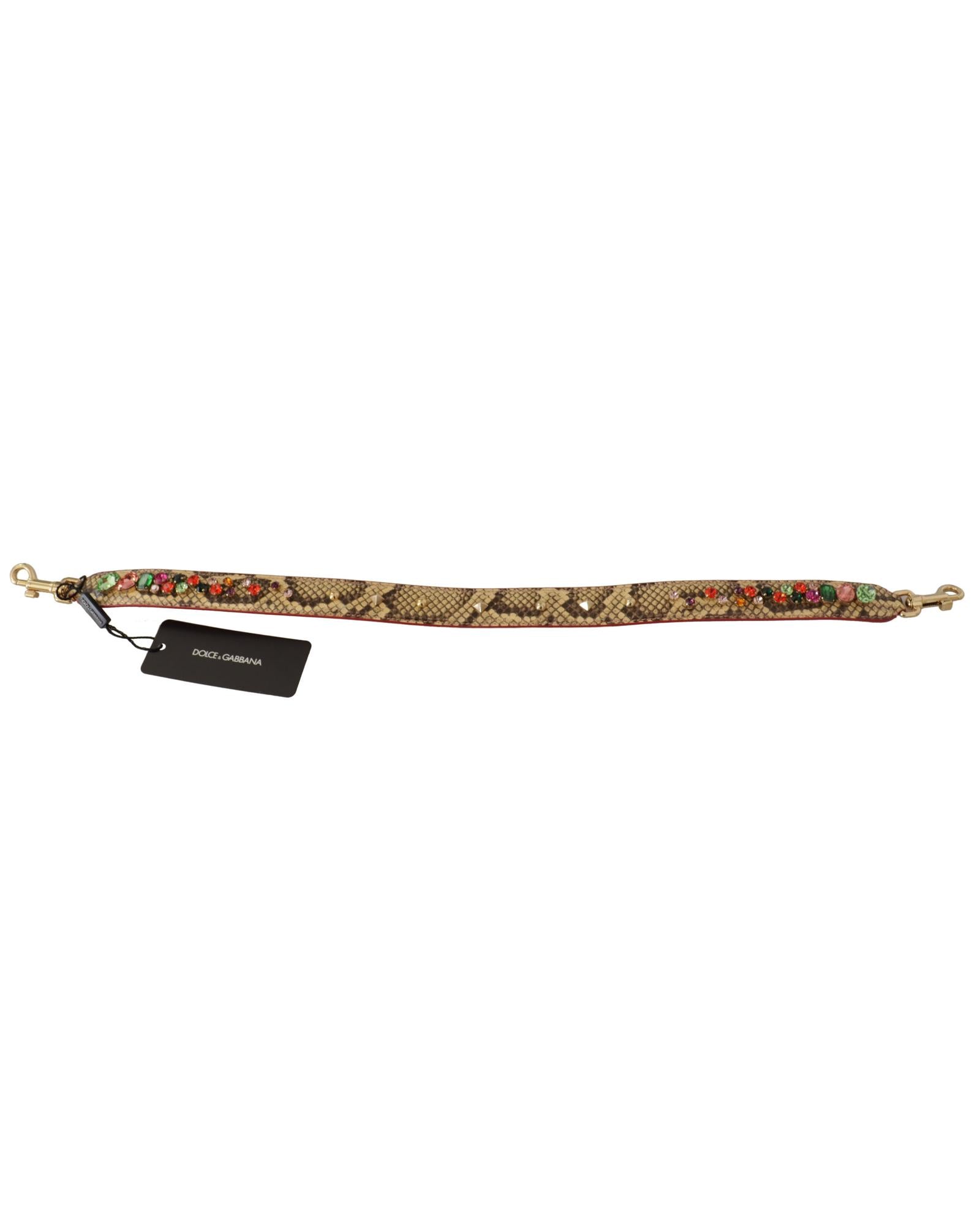 Dolce & Gabbana Exotic Leather Crystals Shoulder Strap