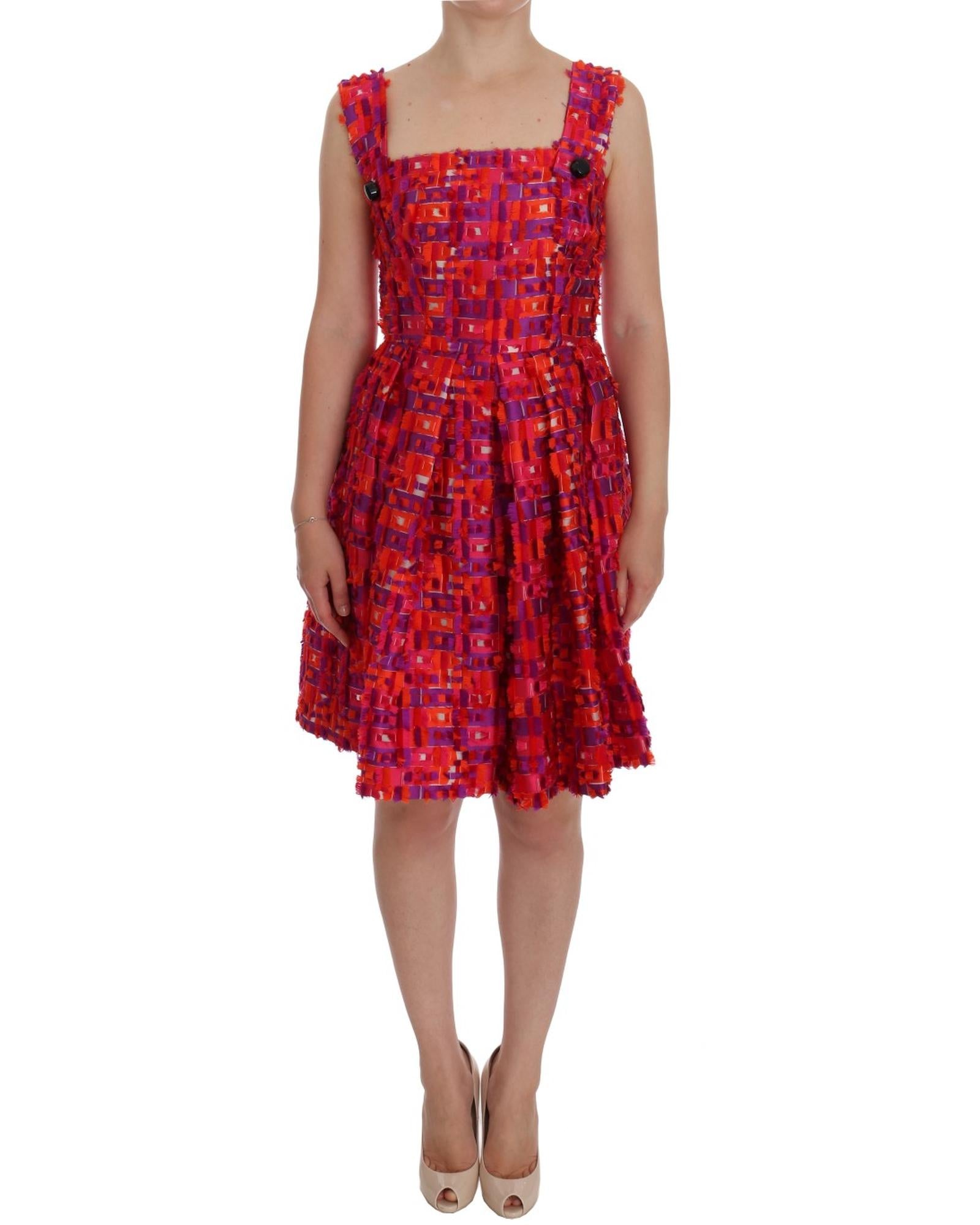 Dolce & Gabbana  Women's Orange Floral Printed Mini Dress