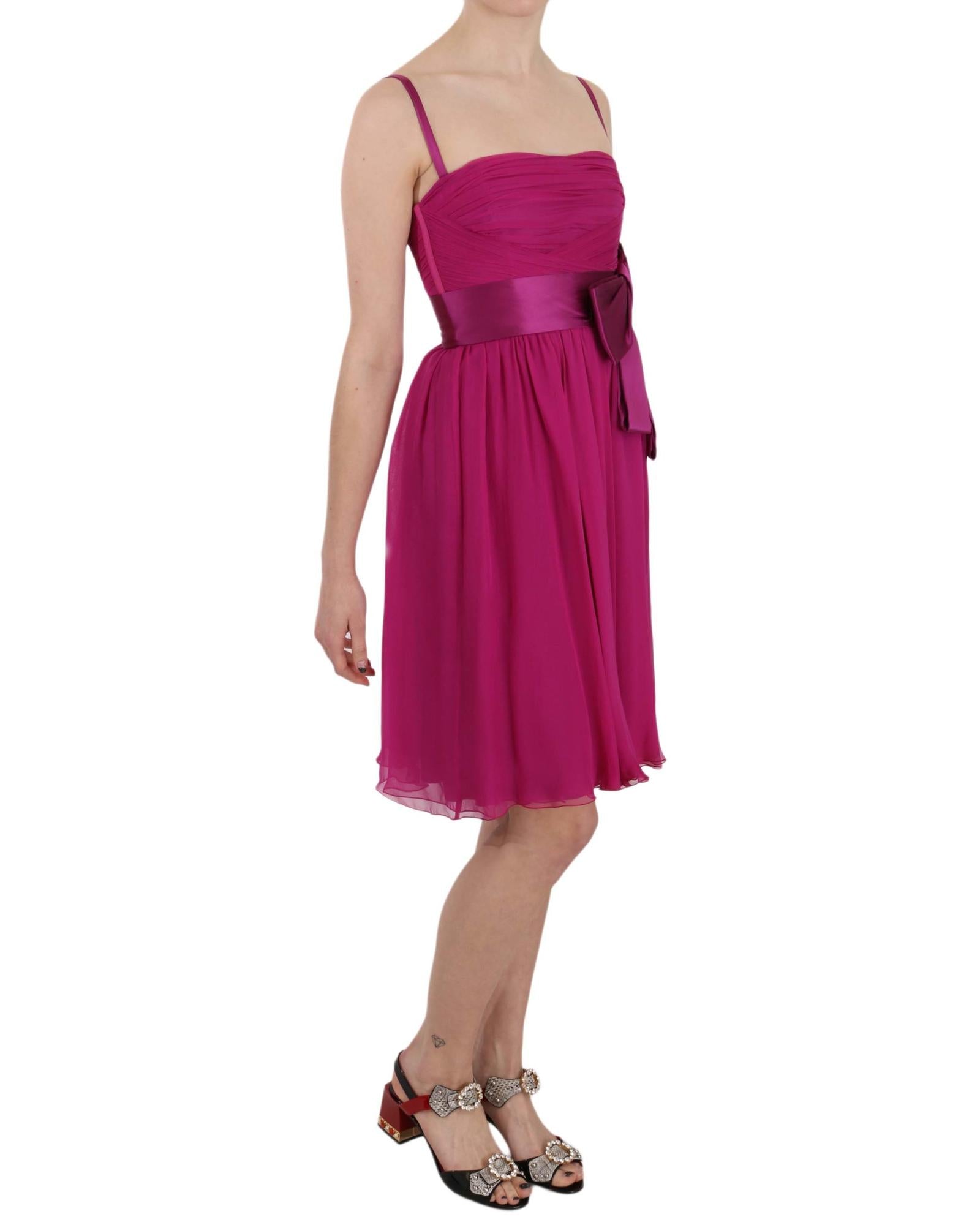 Dolce & Gabbana  Strapless Bow Dress Fuchsia