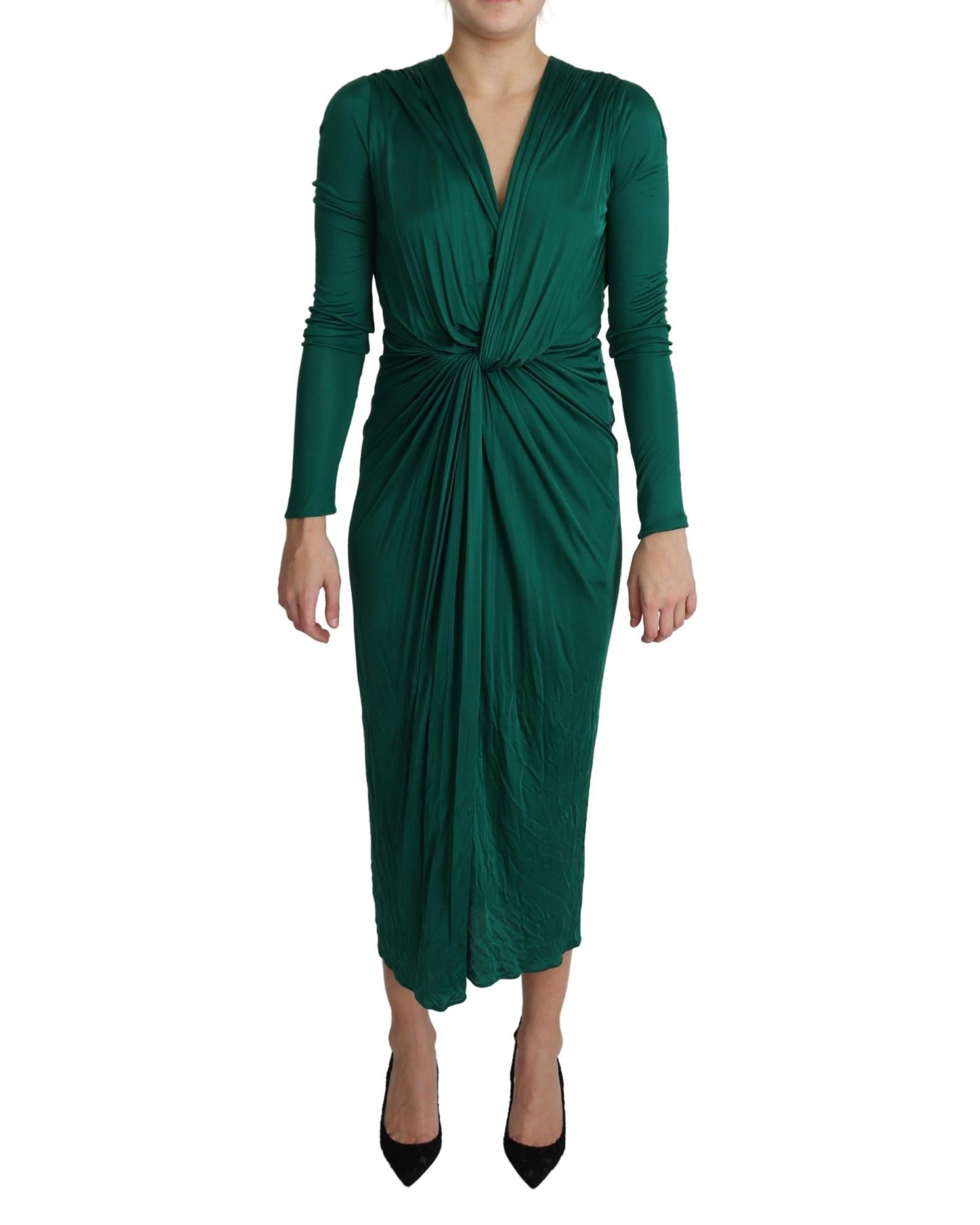 Dolce & Gabbana Emerald  Fitted Silhouette Midi Dress7