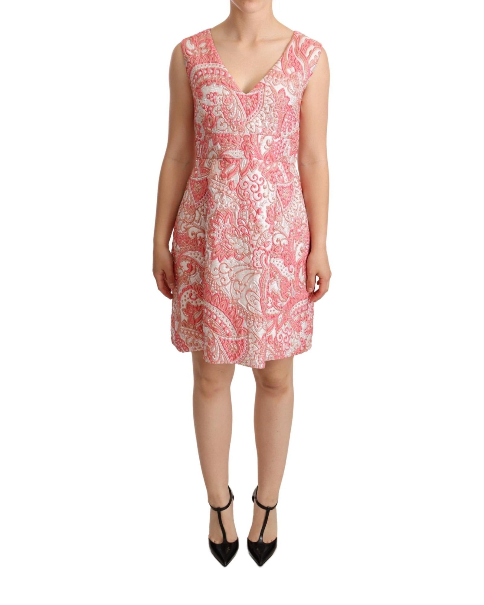 Dolce & Gabbana  Floral Brocade Dress - Pink