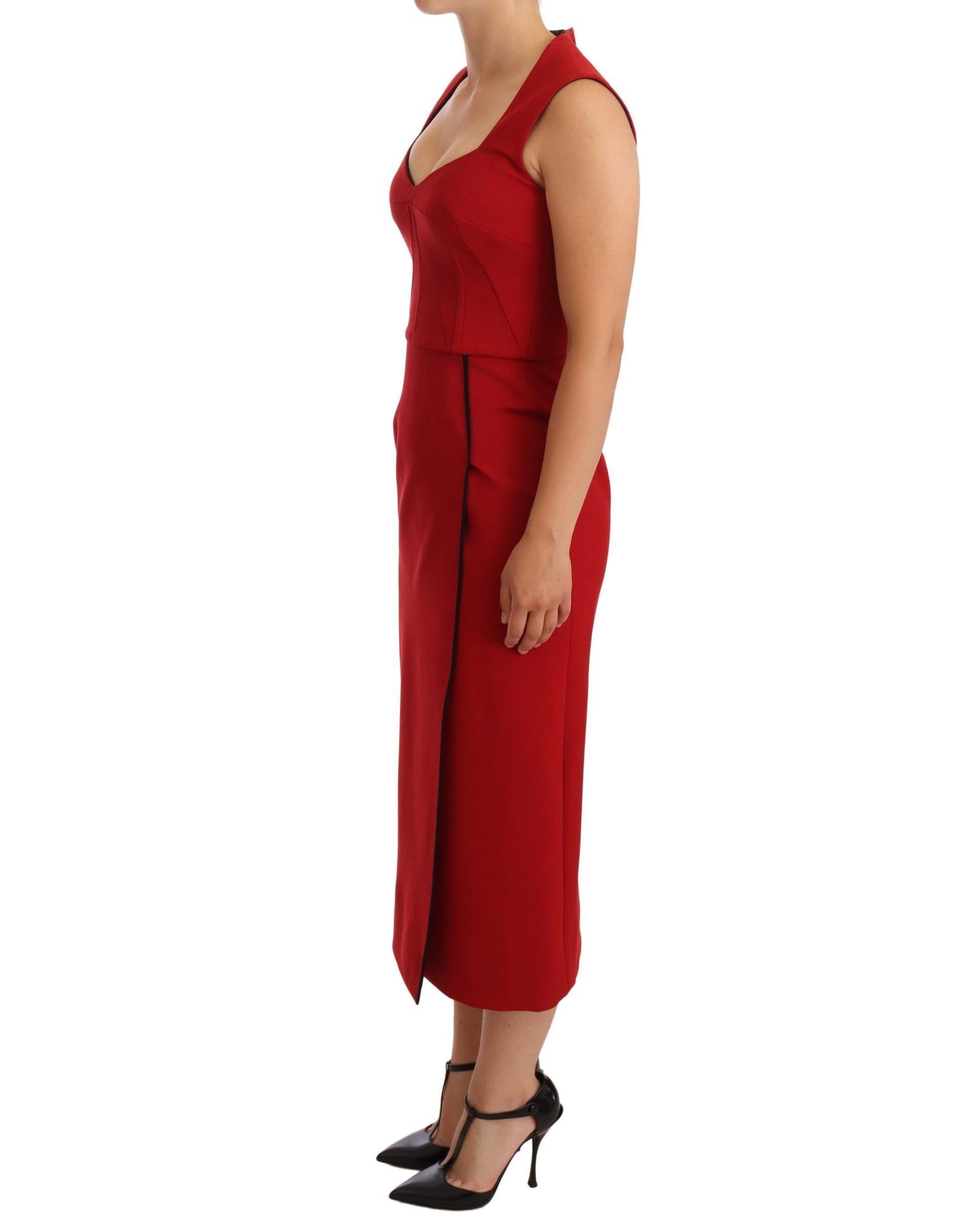 Dolce & Gabbana  Red Wool Sleeveless Dress