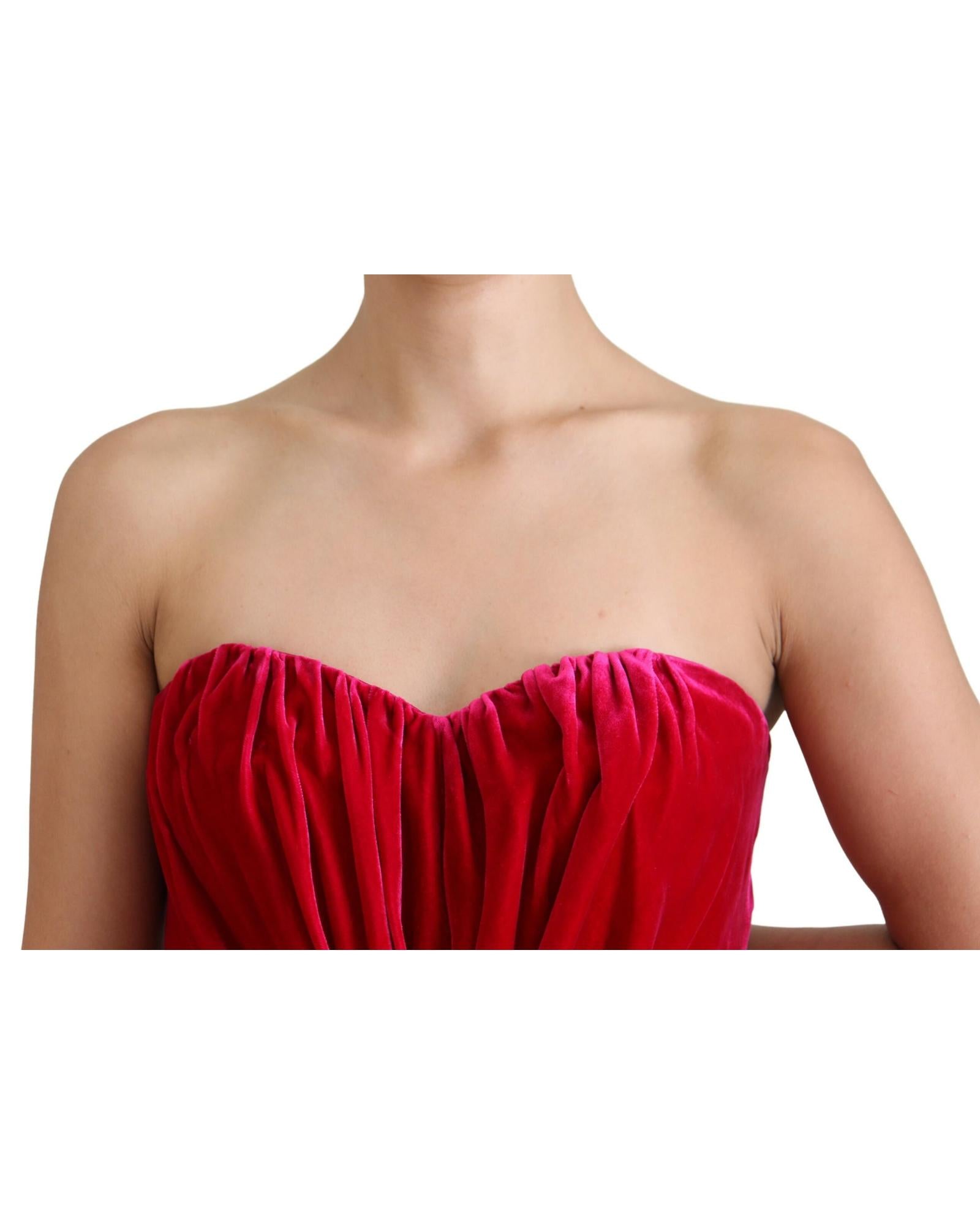 Dolce & Gabbana Viscose Stretch Strapless A-line Dress20