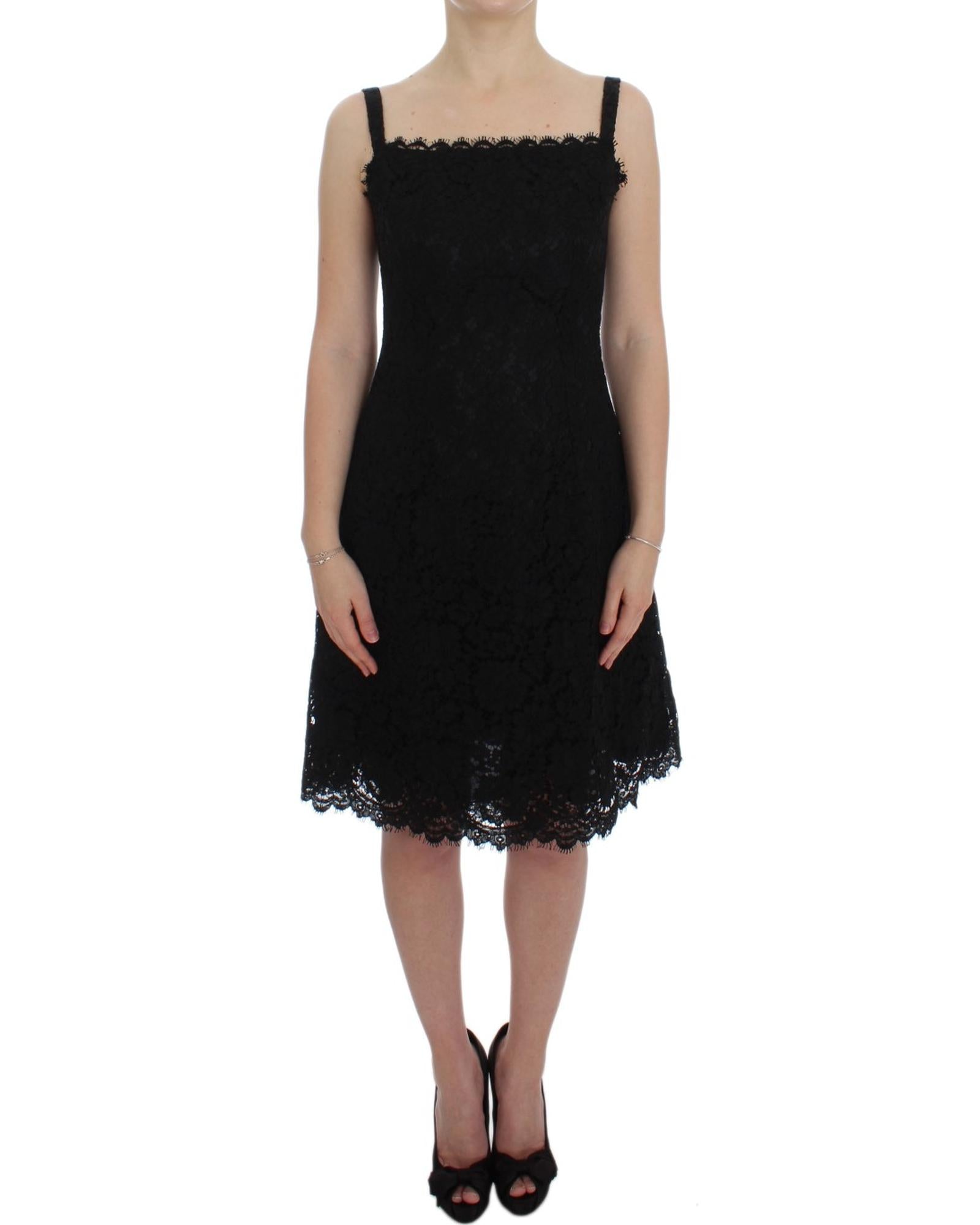 Dolce & Gabbana Floral Lace Shift Knee Length Dress11