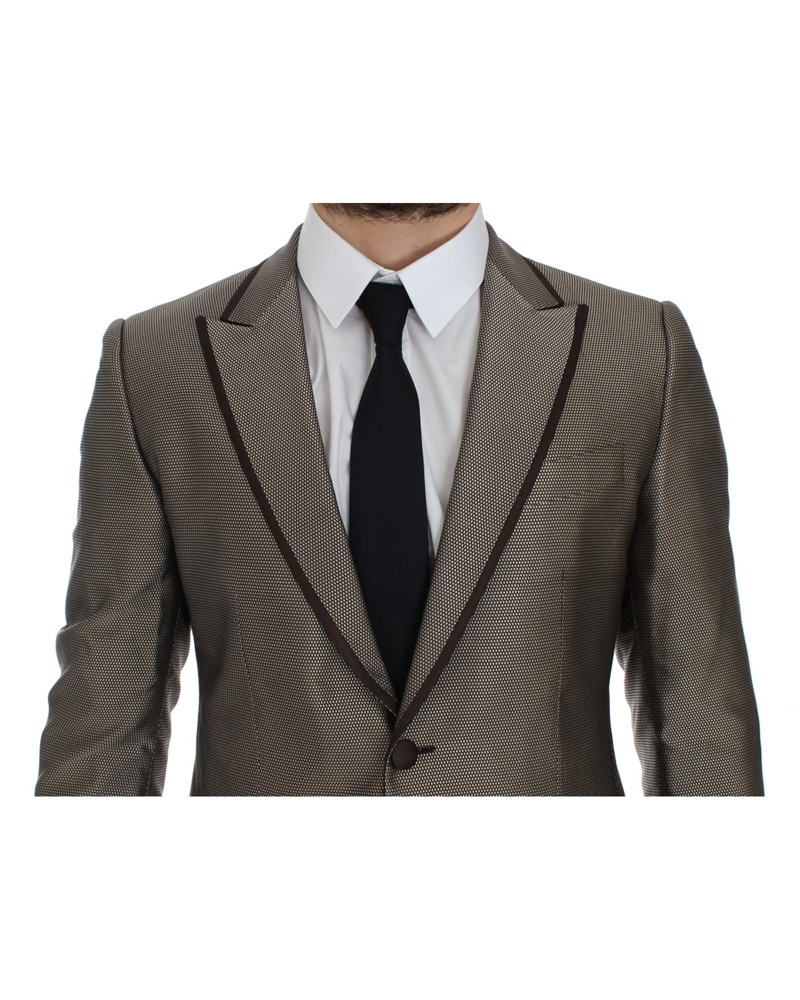 Dolce & Gabbana  Brown Silk Jacquard Blazer