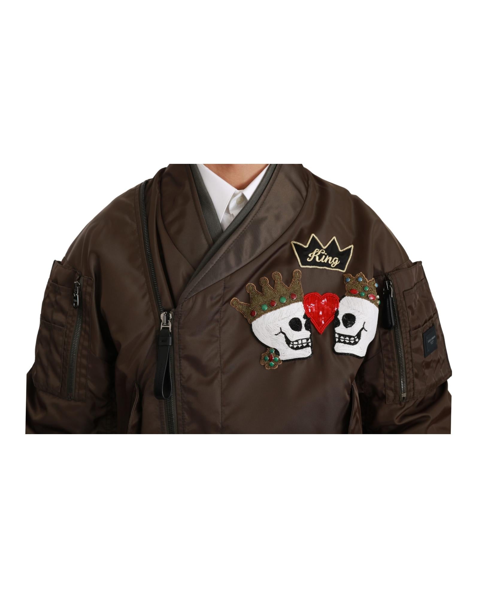 Dolce & Gabbana  Men's King Skull Bomber Jacket