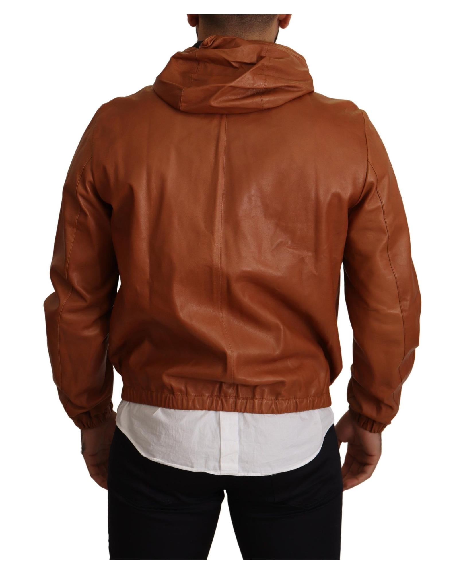 Dolce & Gabbana Hooded Leather Bomber Jacket6