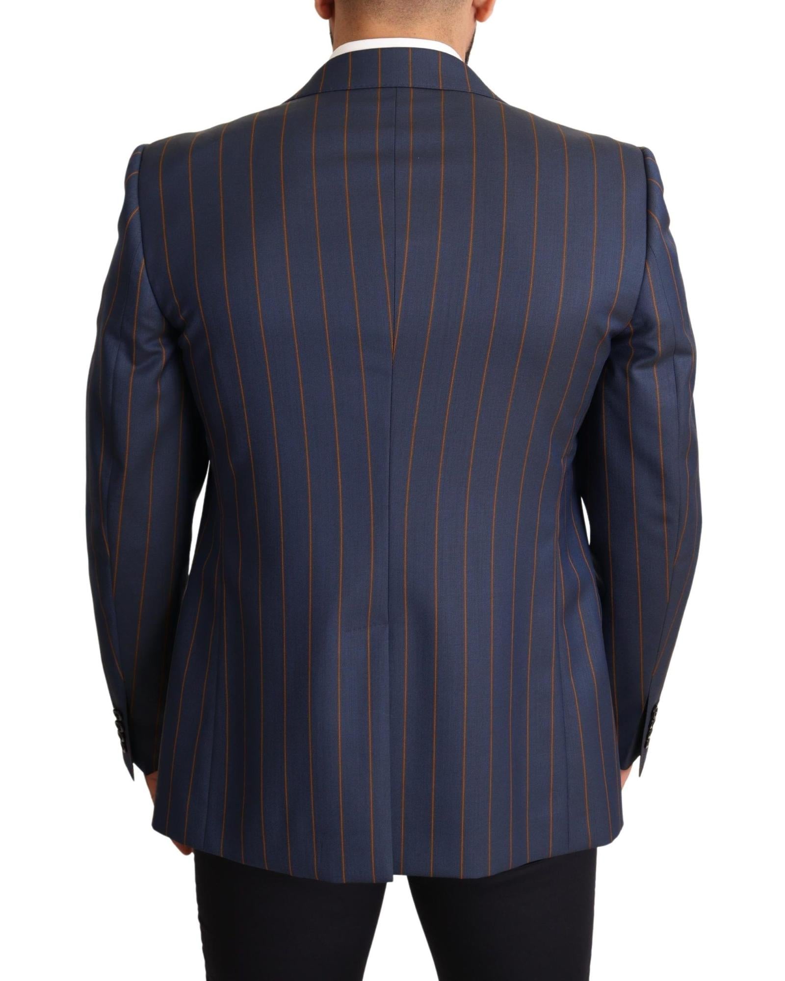 Dolce & Gabbana  Men's Blue Striped Wool Blazer