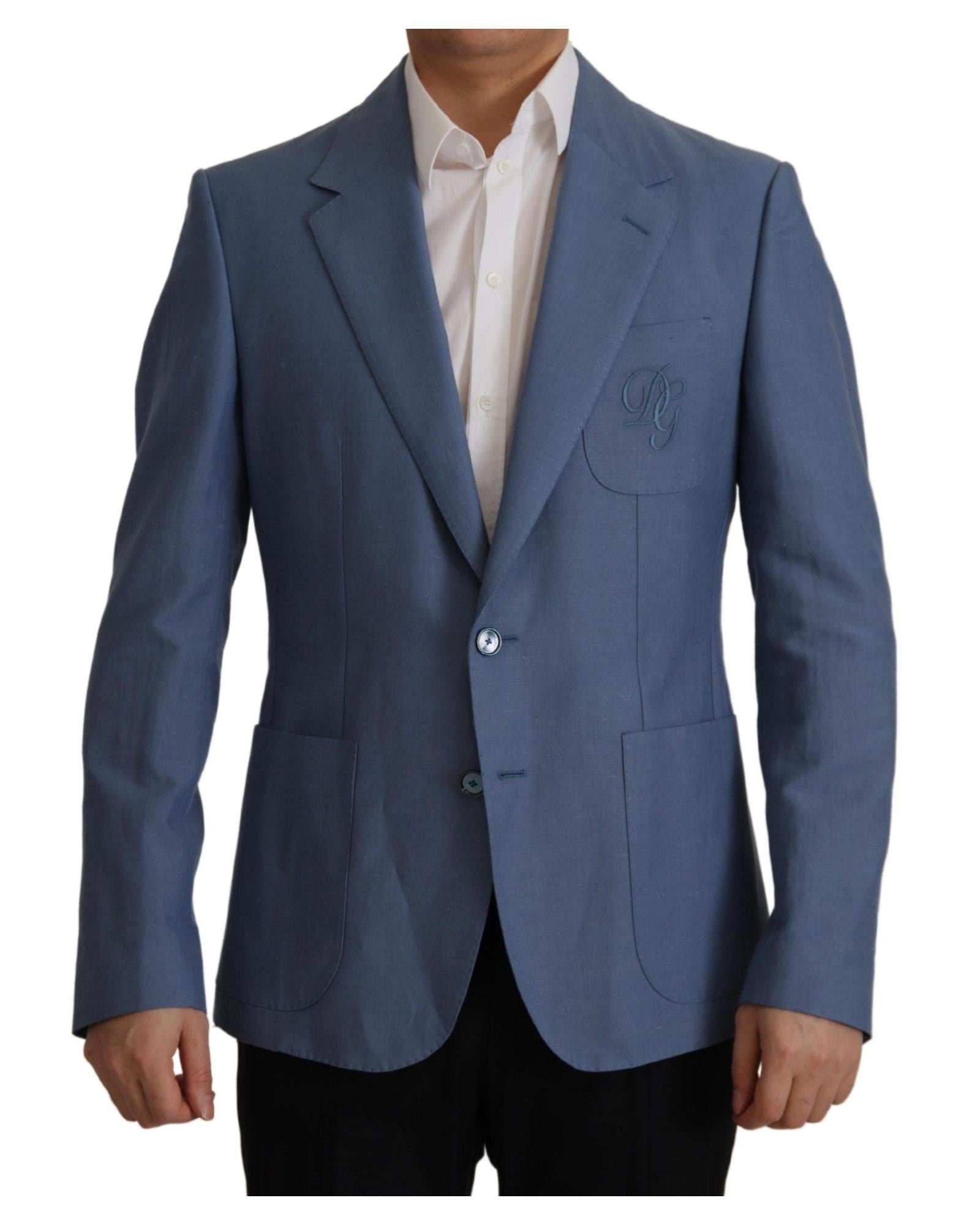 Dolce & Gabbana  Men's Blue Linen Blazer