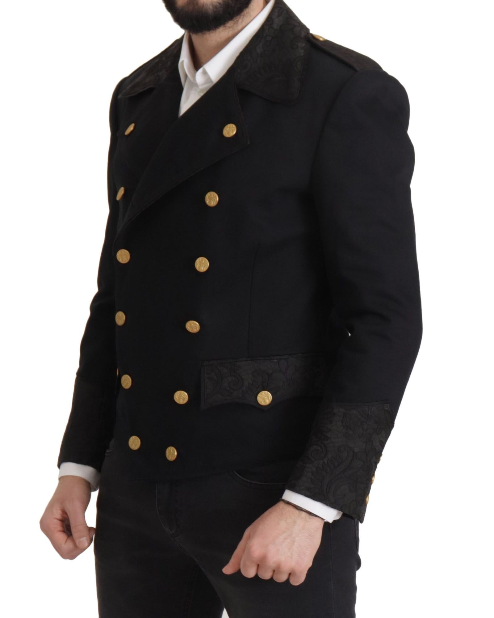 Dolce & Gabbana  Men's Double-Breasted Blazer in Black