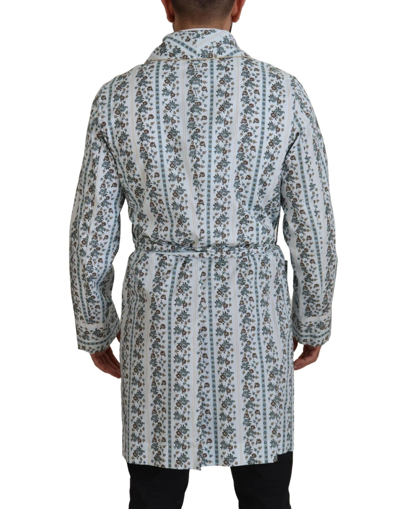 Dolce & Gabbana  Men's Floral Print Silk Robe