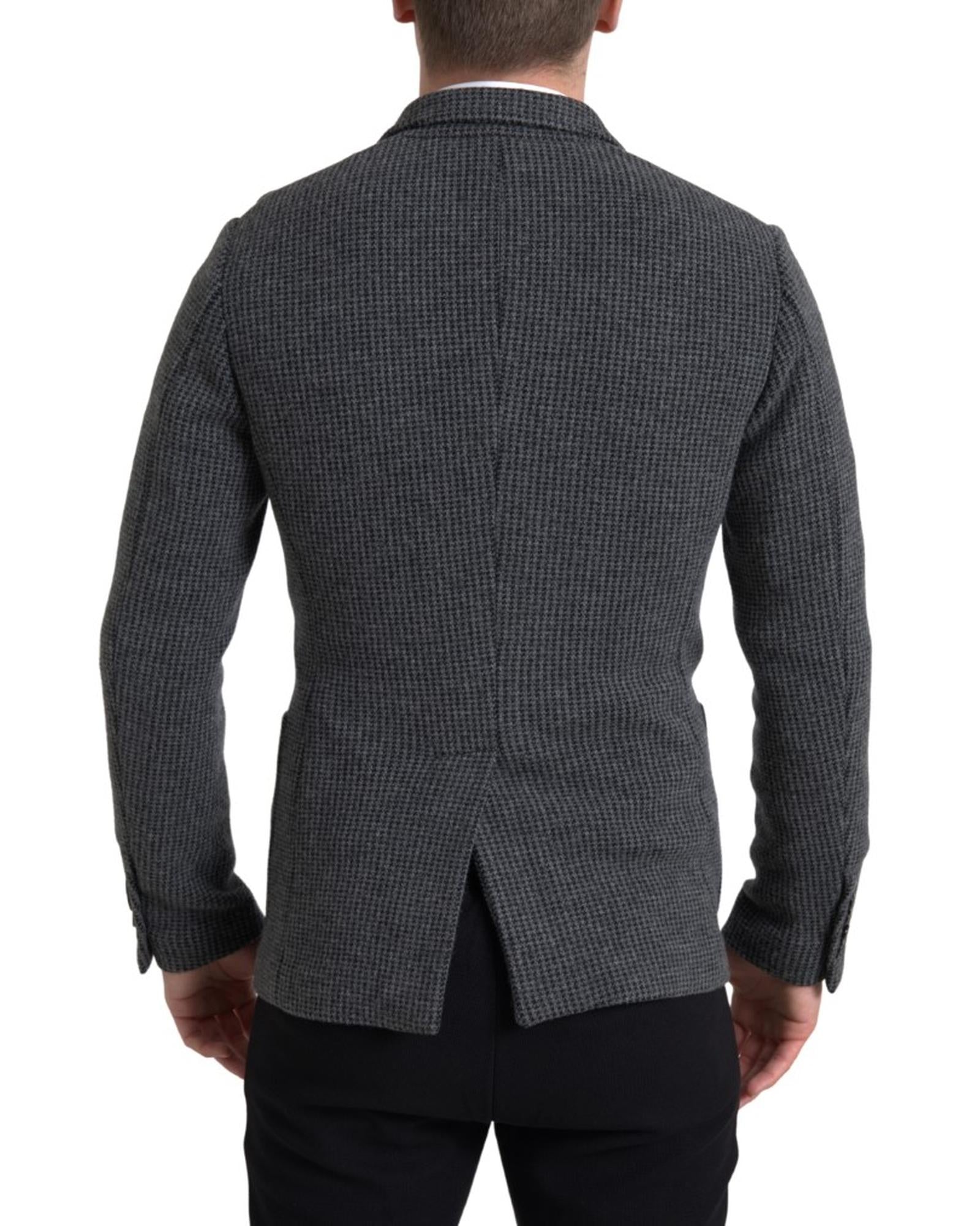 Dolce & Gabbana  Men's Double-Breasted Wool Blazer in Gray