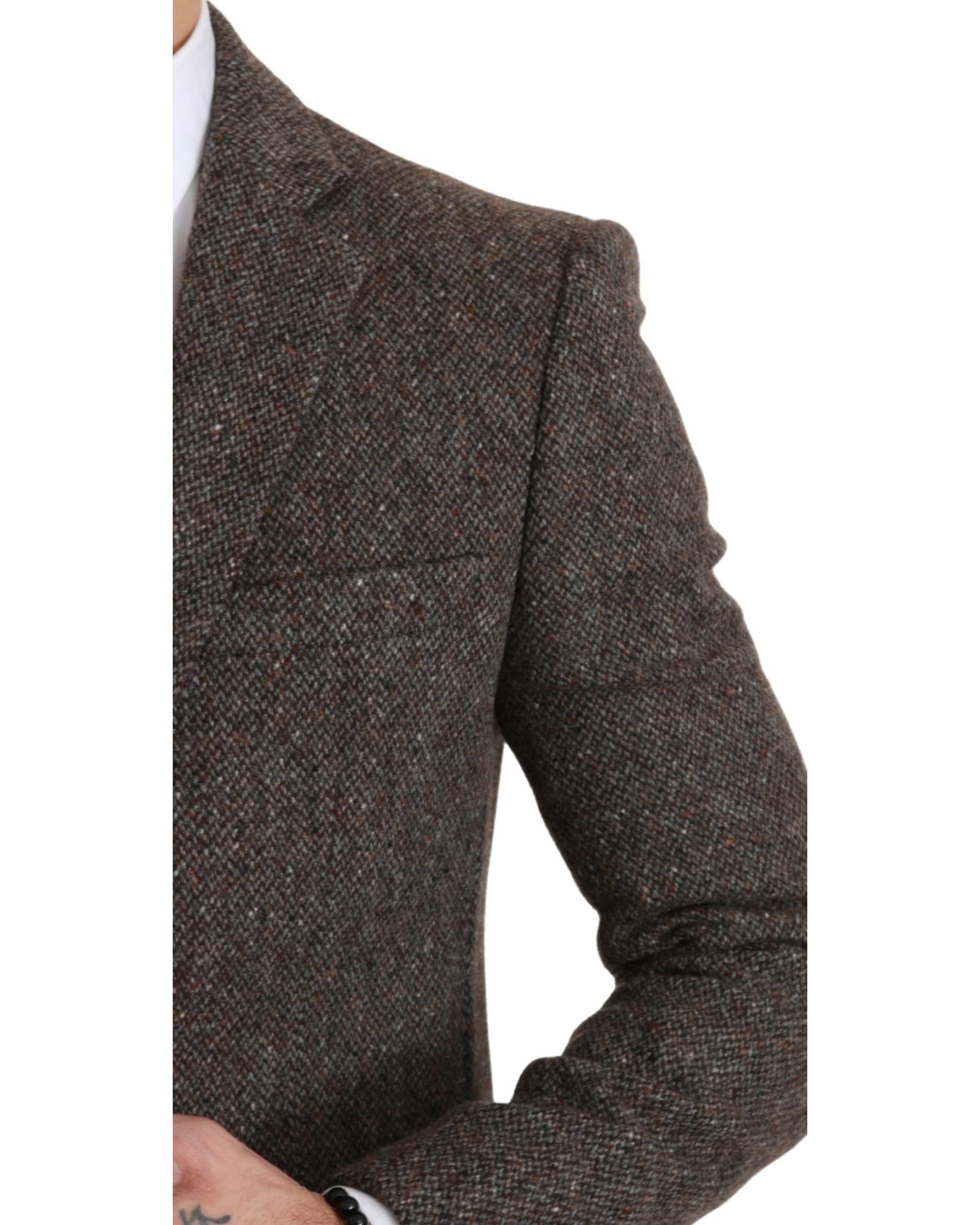 Dolce & Gabbana  Brown Wool Tweed Blazer