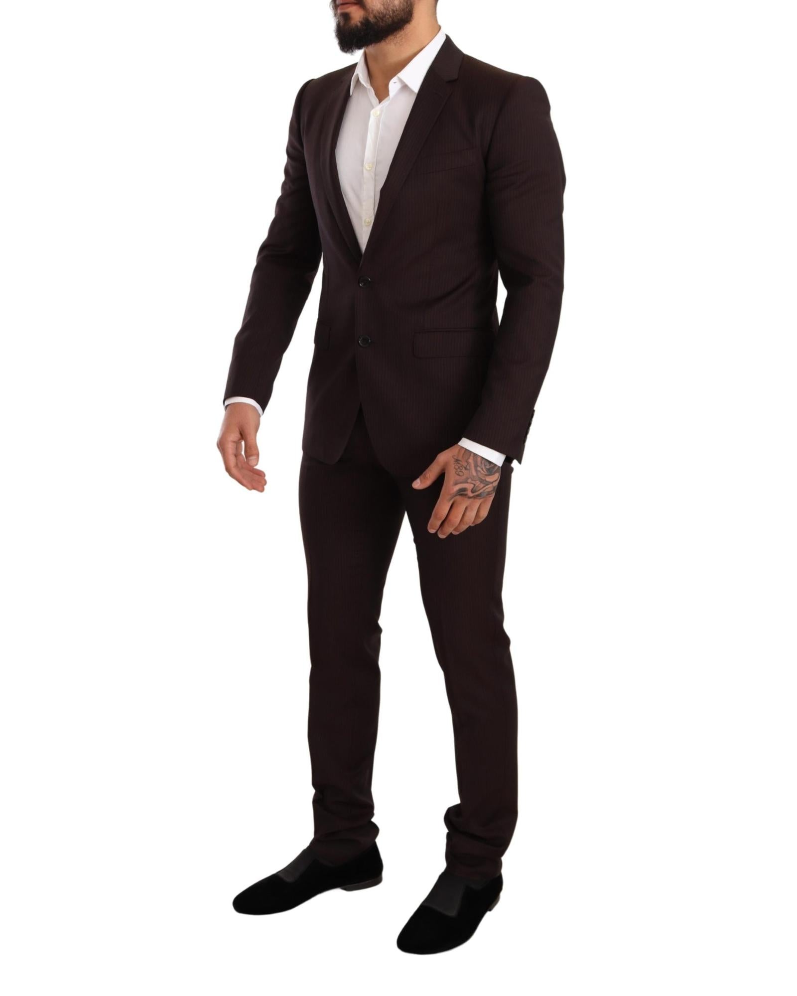 Dolce & Gabbana  Men's Classic Burgundy Wool Blend Suit