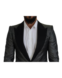 Dolce & Gabbana Silver Jacquard Slim Fit Jacket7