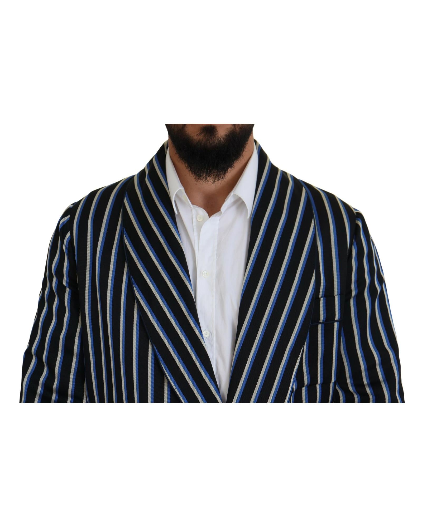 Dolce & Gabbana  Mens Striped Silk Robe