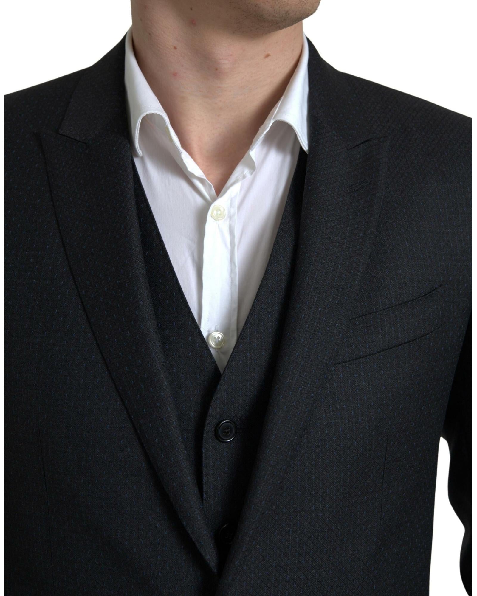 Dolce & Gabbana  Mens Classic Black Wool Suit