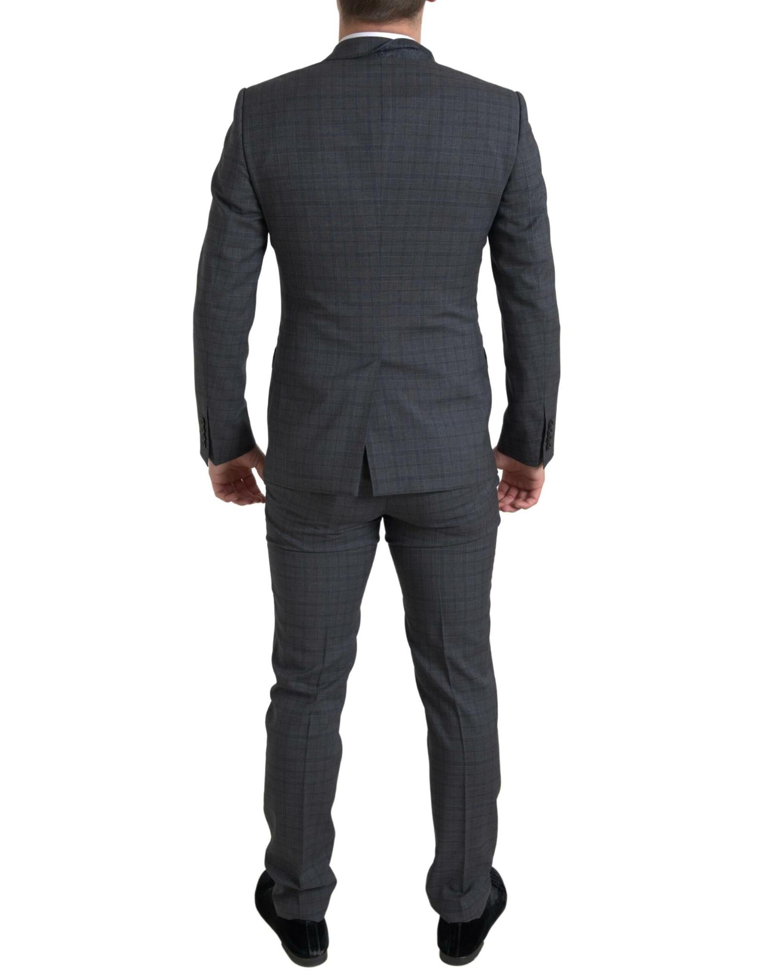 Dolce & Gabbana Checkered Gray 2 Piece Suit3