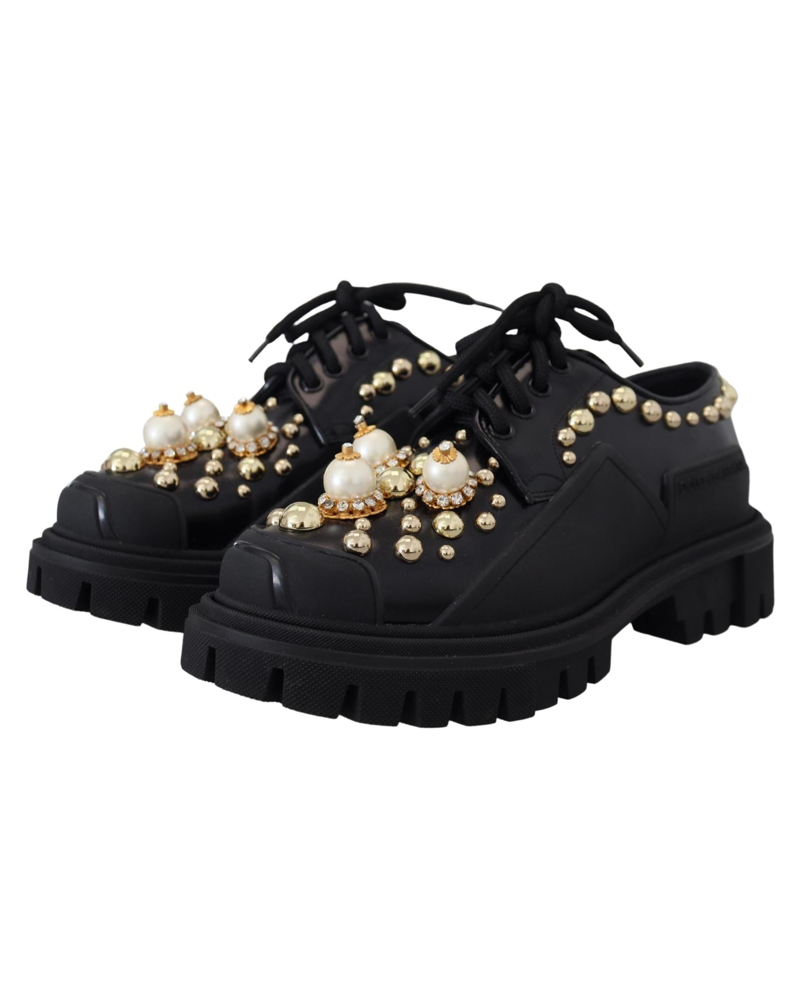 Dolce & Gabbana Embellished Leather Trekking Derby Shoes12