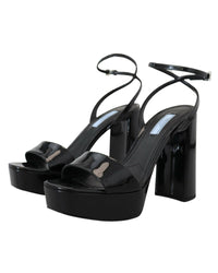 Prada Patent Leather Block Heel Sandals16