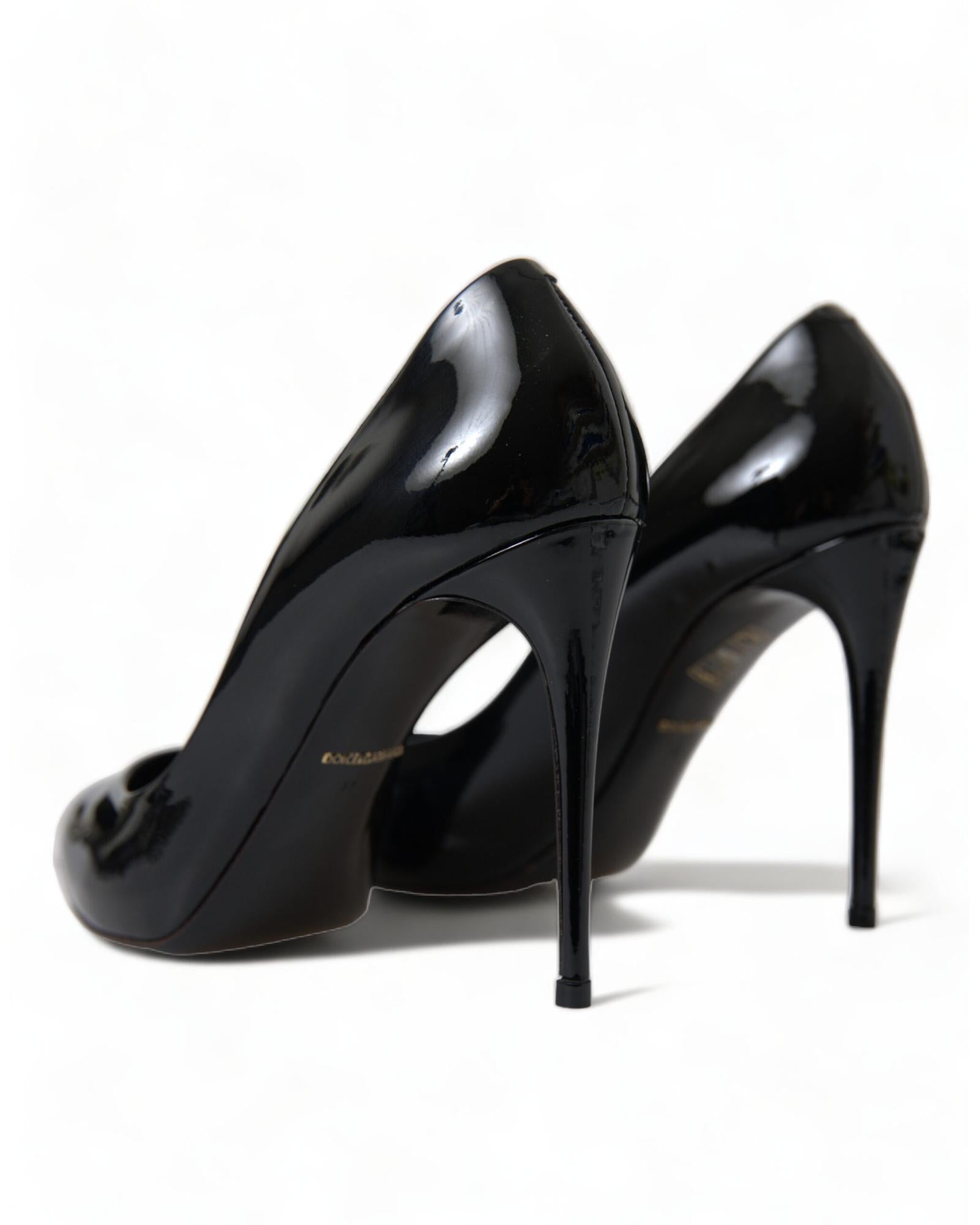 Dolce & Gabbana  Women's Black Patent Leather Pointed Toe Pumps