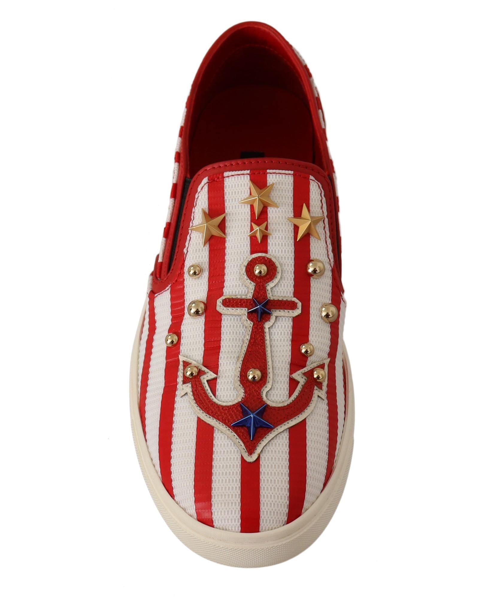 Dolce & Gabbana  Sicily Slip-On Sneakers RedWhite