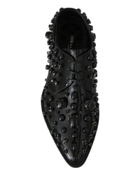 Dolce & Gabbana Exquisite  Leather Shoes with Crystal Embellishments9