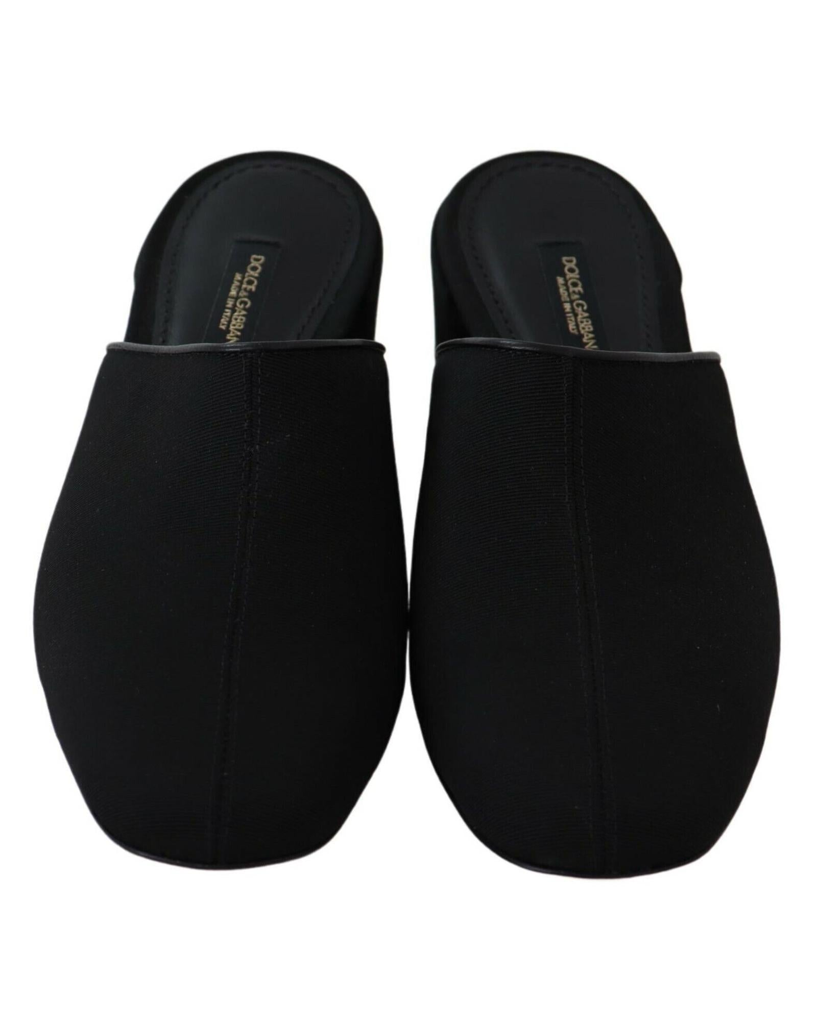 Dolce & Gabbana  Black Fabric Mules