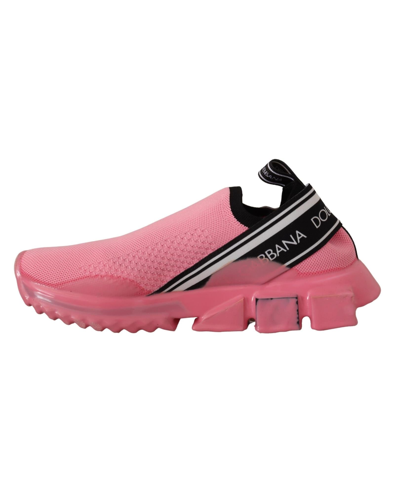 Dolce & Gabbana  Portofino Pink Knit Sneakers