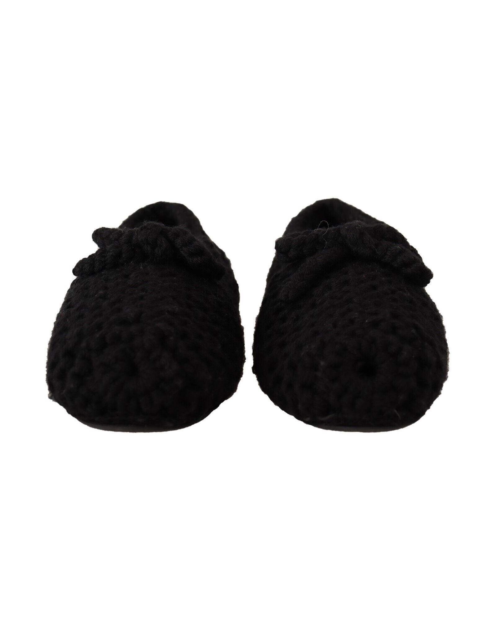 Dolce & Gabbana  Knitted Wool Slippers - Black